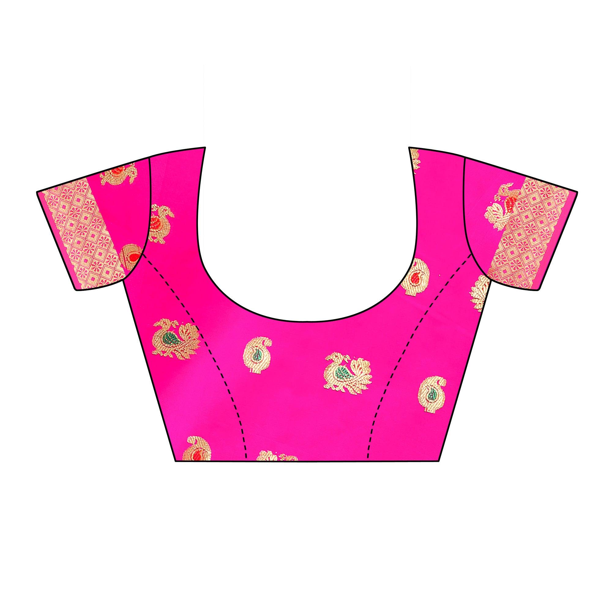 Navy Blue Festive Wear Woven Soft Silk Saree With Jacquard Border - Peachmode