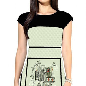 Off White Digital Printed Crepe Kurti - Peachmode