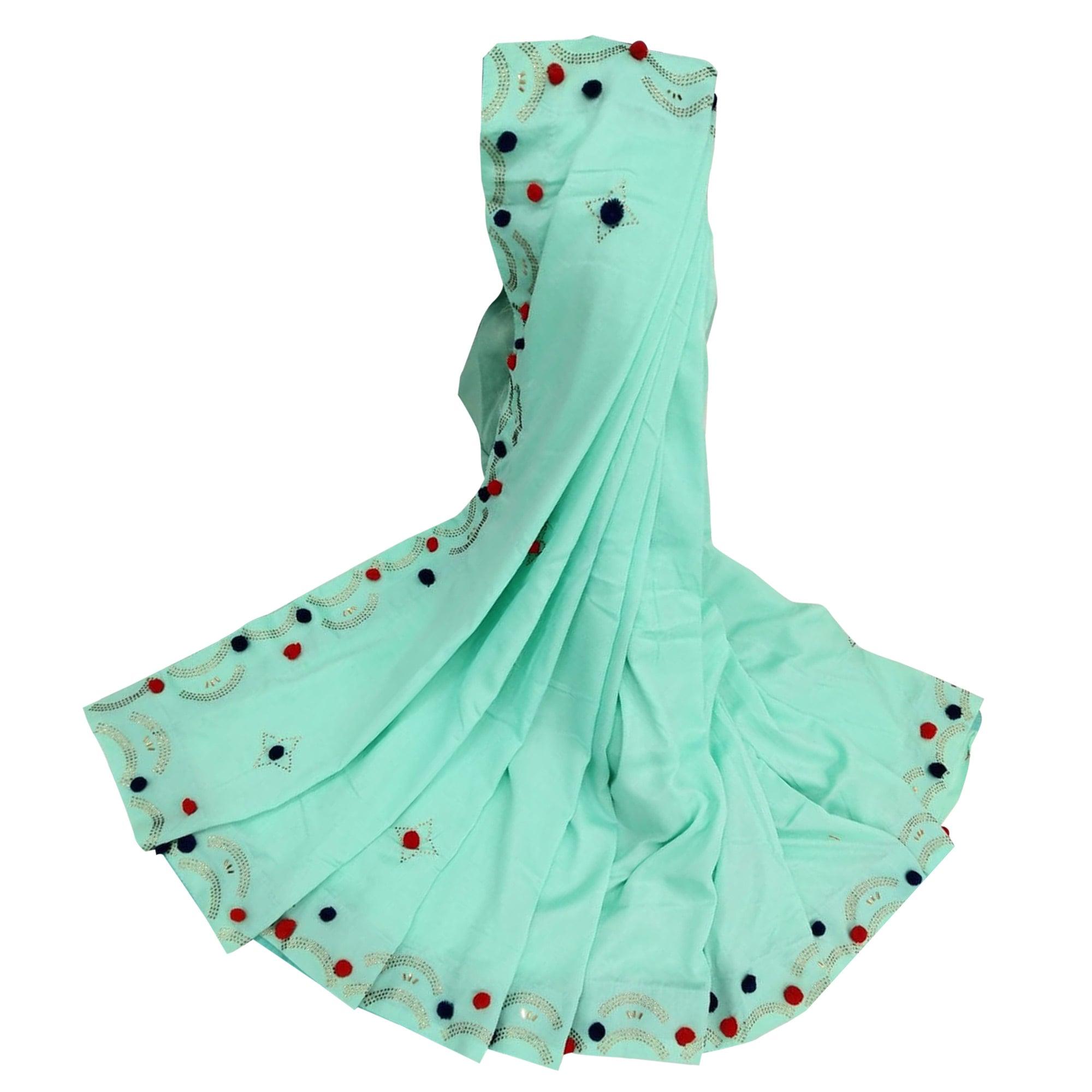 Opulent Aqua Blue Colored Casual Wear Art Silk Saree - Peachmode