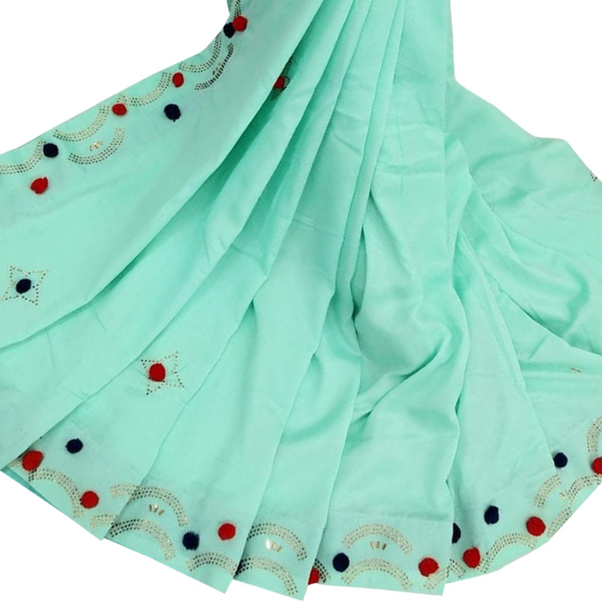 Opulent Aqua Blue Colored Casual Wear Art Silk Saree - Peachmode