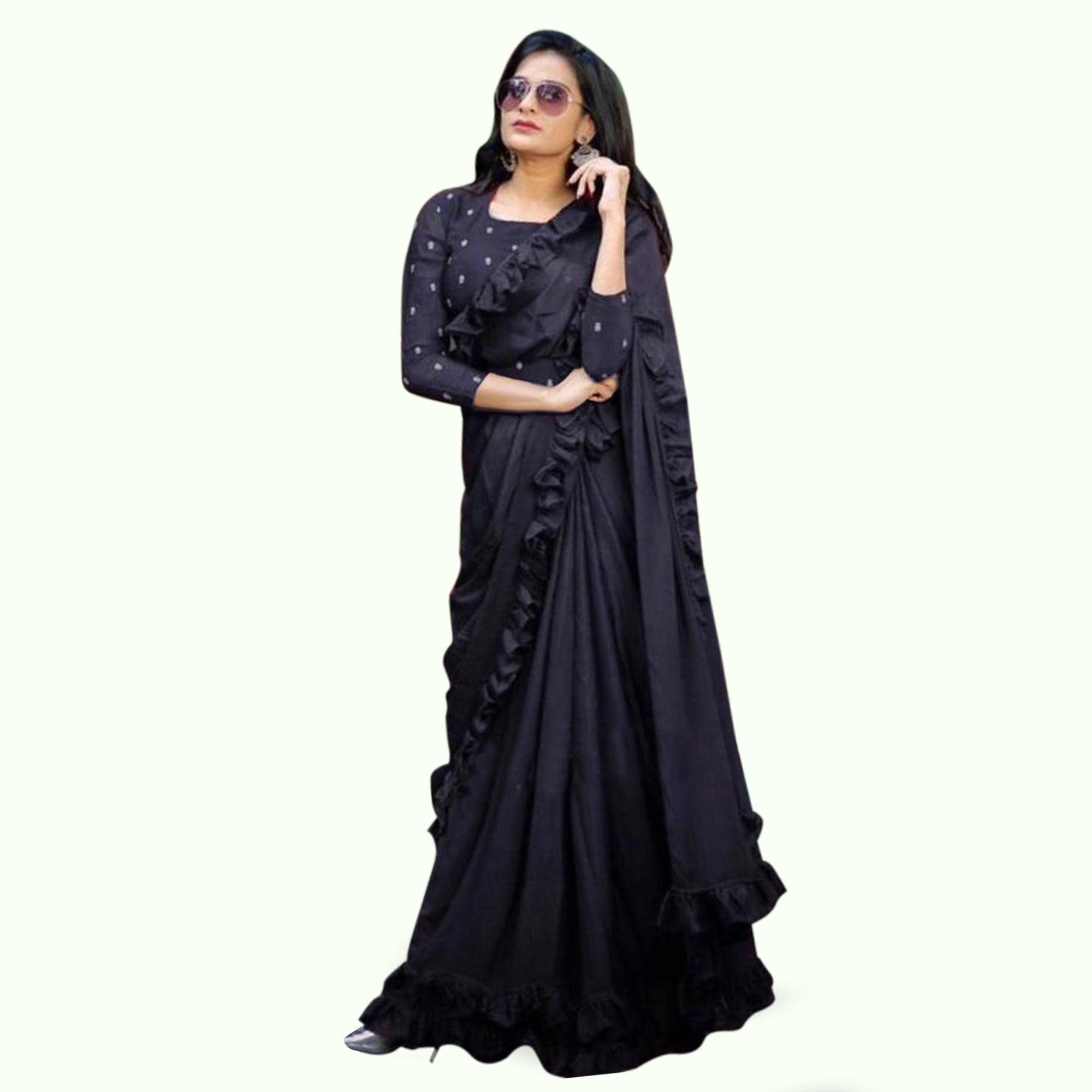Opulent Black Colored Partywear Art Silk Saree - Peachmode