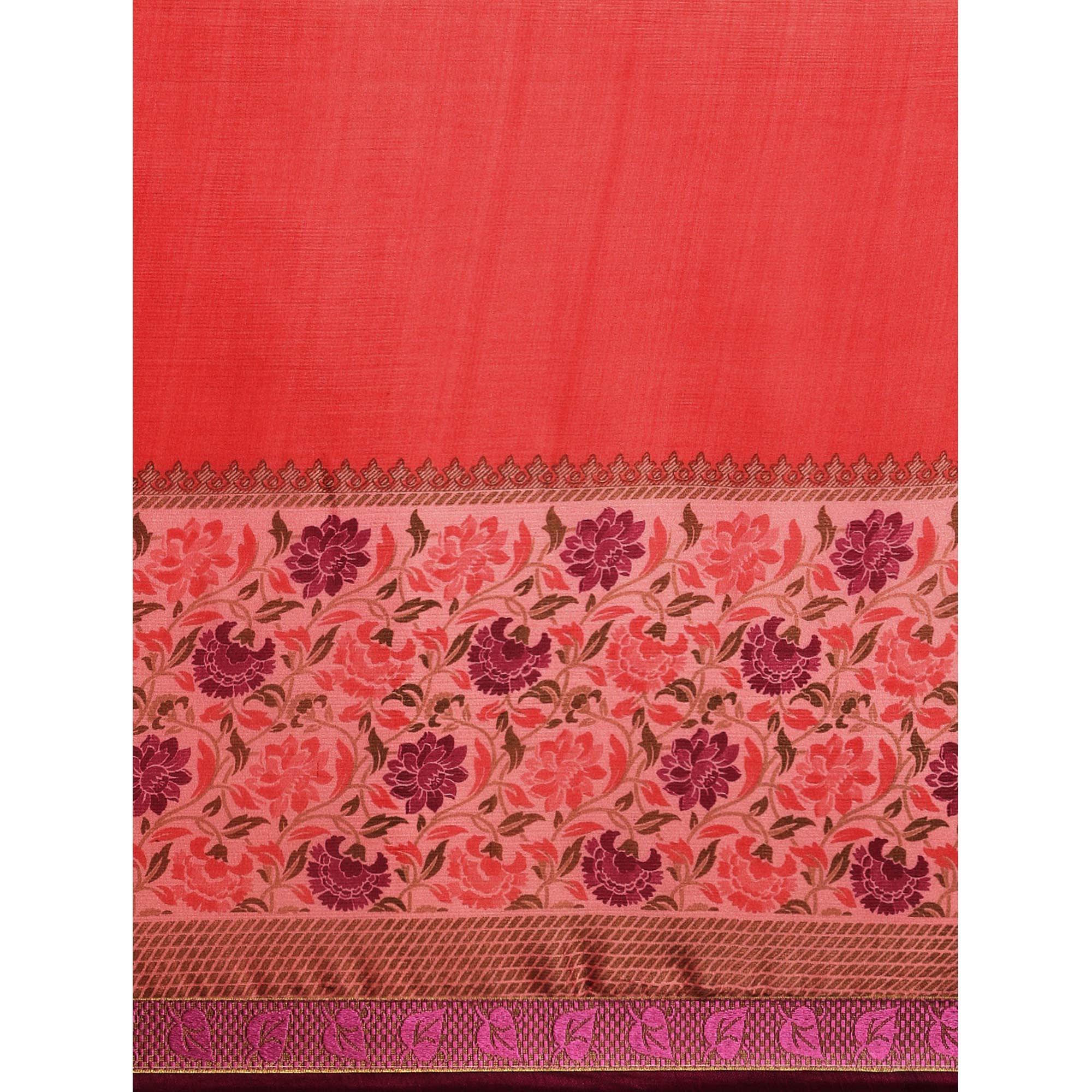 Opulent Red Colored Partywear Printed Rangoli Silk Saree - Peachmode