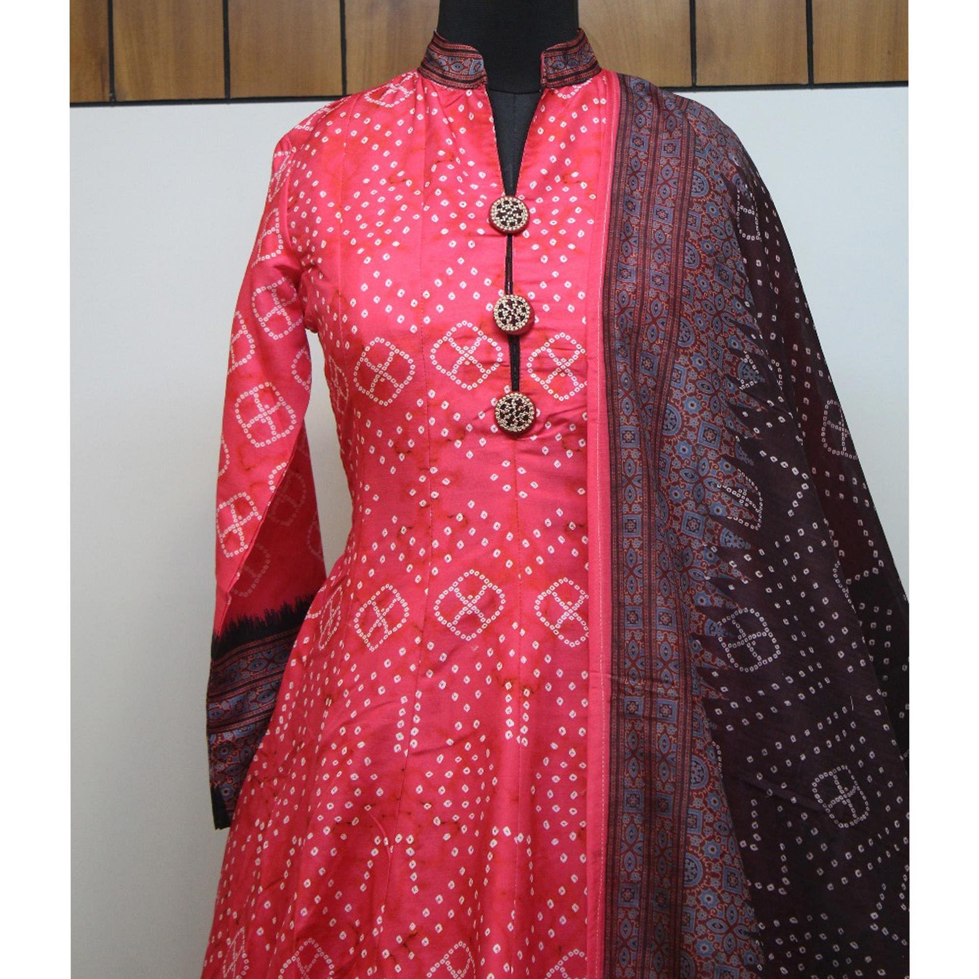 Partywear Multi -Color Digital Printed Killer Silk anarkali Suit - Peachmode