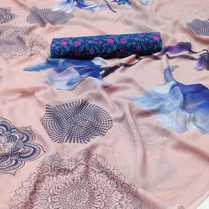 Peach Digital Printed Georgette Saree - Peachmode