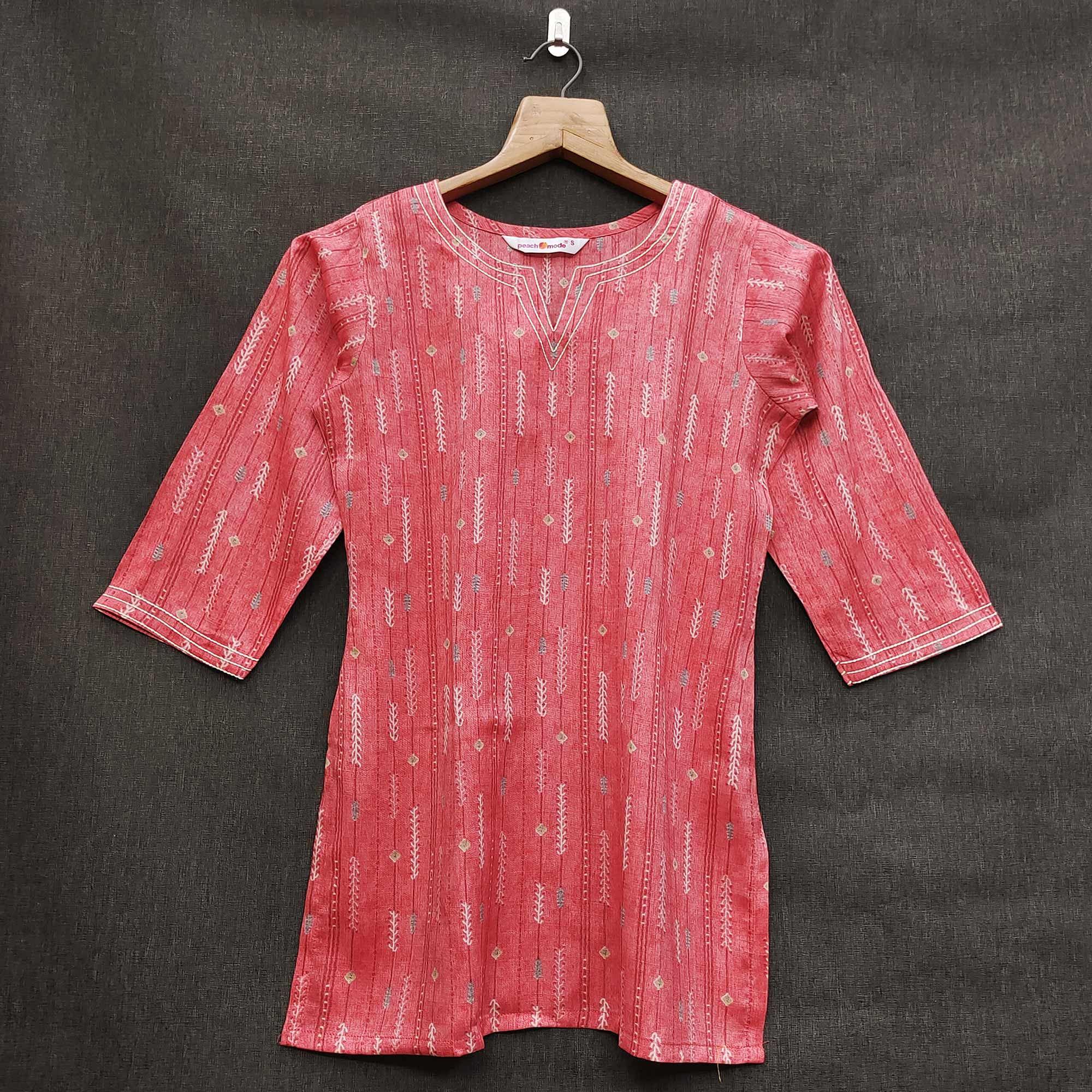Peach Printed Rayon Top - Peachmode