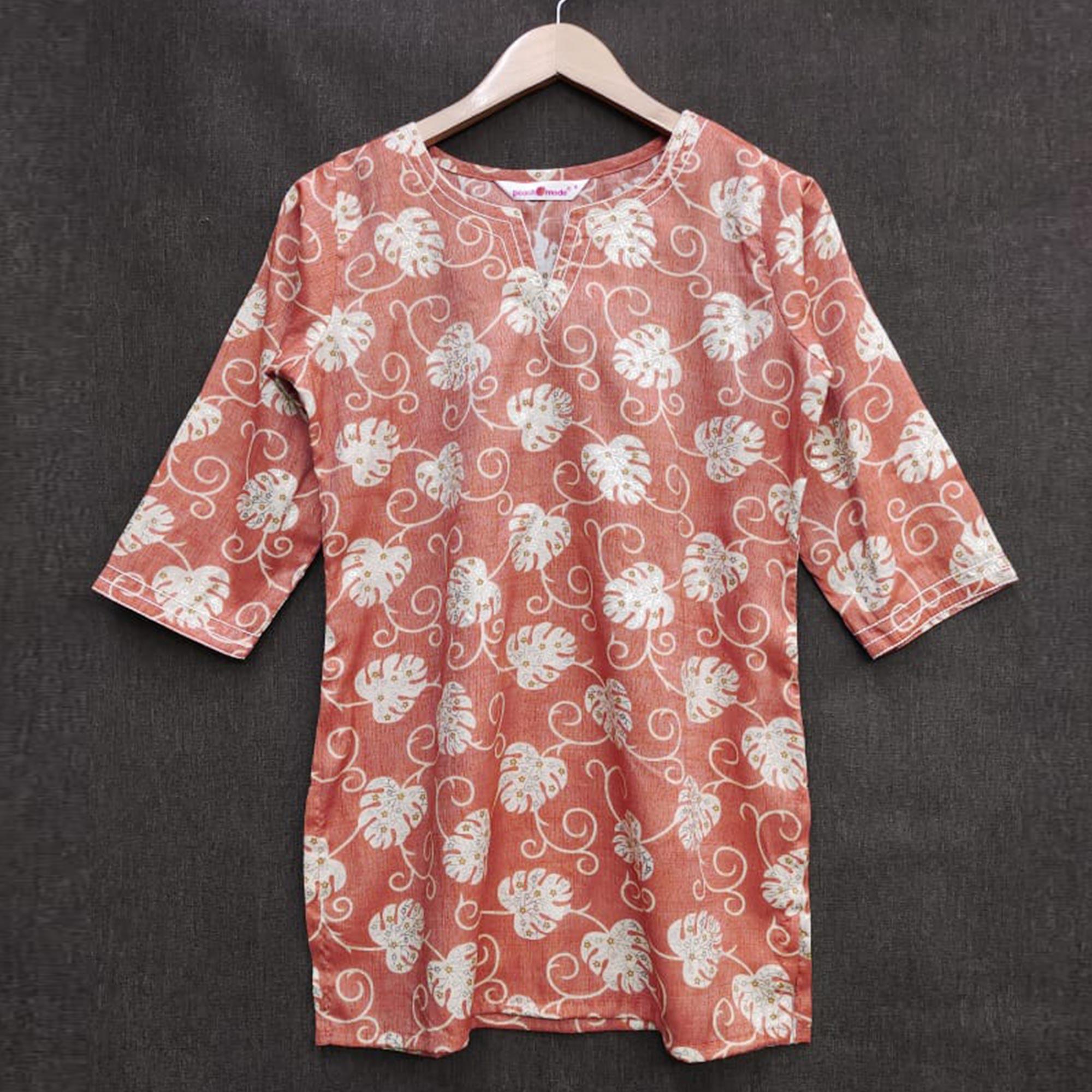 Peach Printed Rayon Top - Peachmode