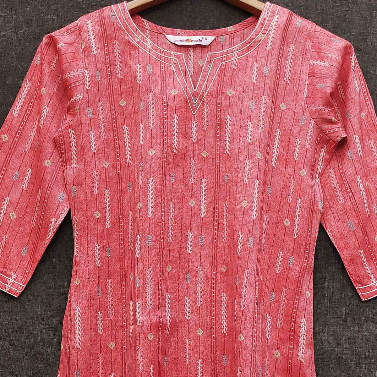 Peach Printed Rayon Top - Peachmode
