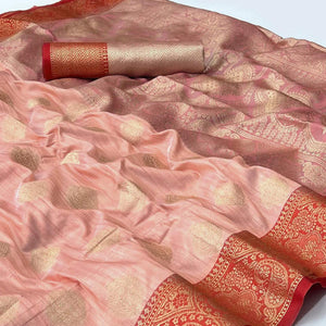 Peach Woven Art Silk Saree - Peachmode