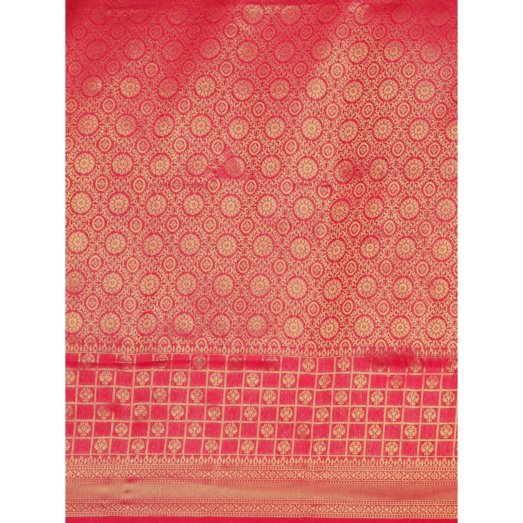 Pink Festive Wear Weaving Kanjivaram Silk Saree - Peachmode
