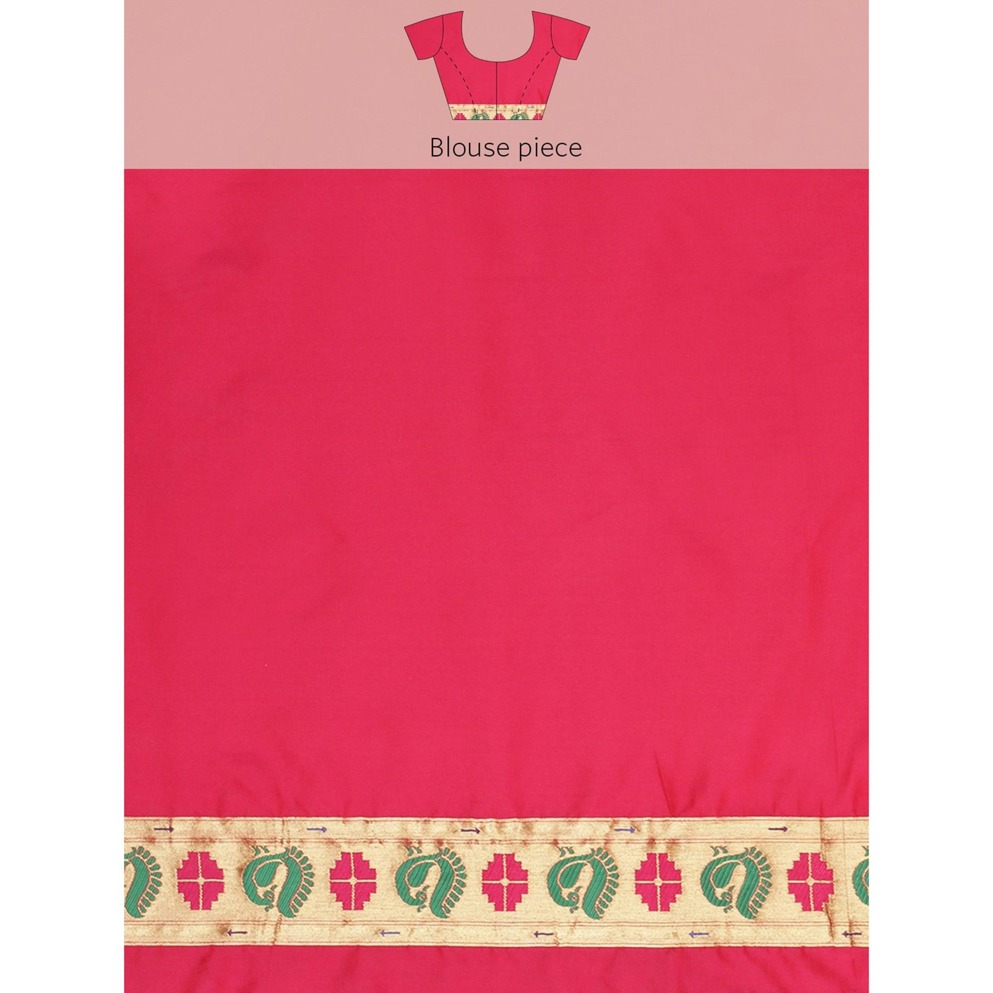 Pink Festive Wear Weaving Kanjivaram Silk Saree - Peachmode