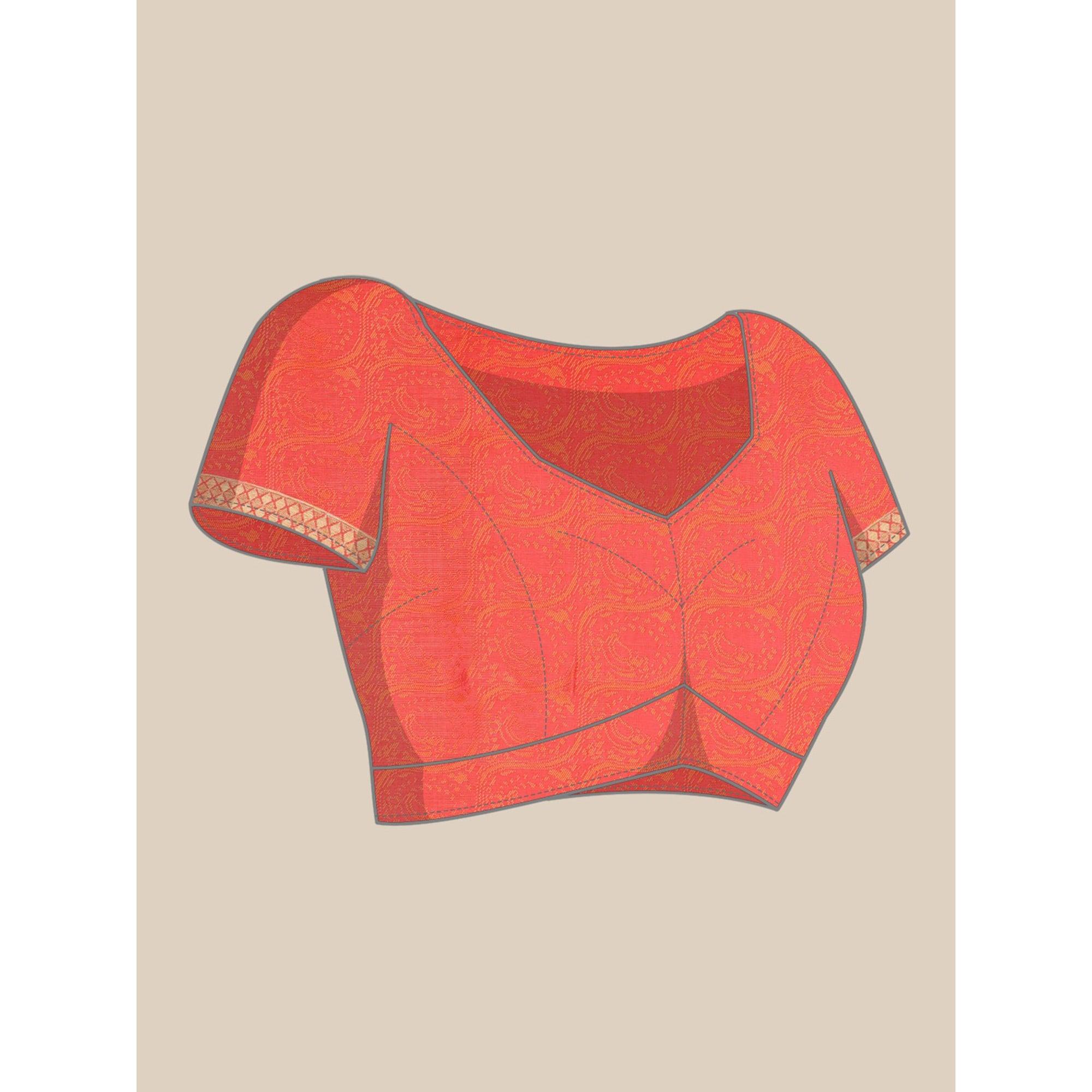 Pink Festive Wear Weaving Kanjivaram Silk Saree - Peachmode