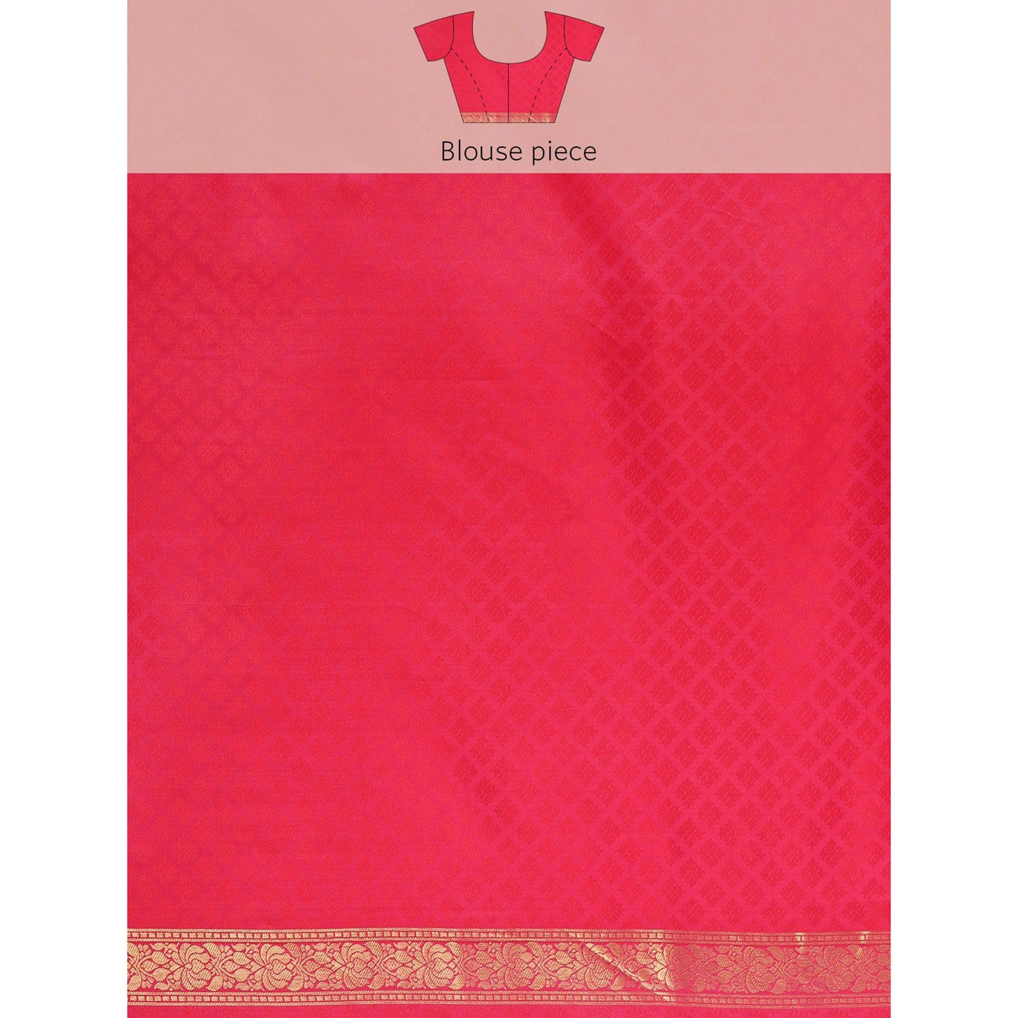 Pink Festive Wear Weaving Kanjivaram Silk Saree - Peachmode