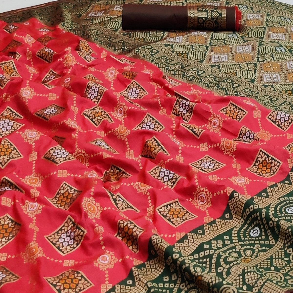 Pink Festive Wear Woven Heavy Silk Saree - Peachmode