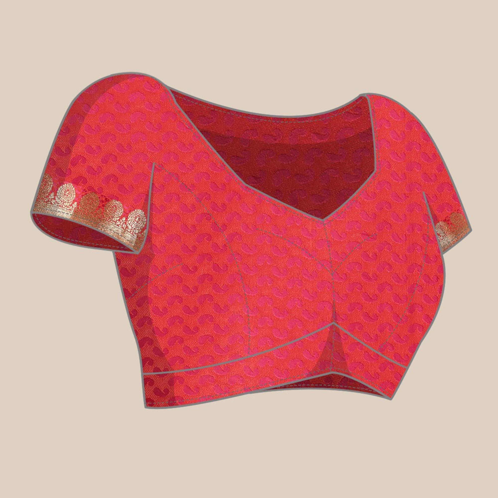 Pink Festive Wear Woven Kanjivaram Silk Saree - Peachmode