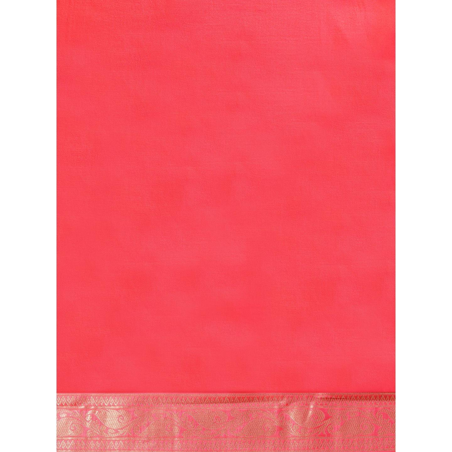 Pink Festive Wear Woven Kanjivaram Silk Saree - Peachmode