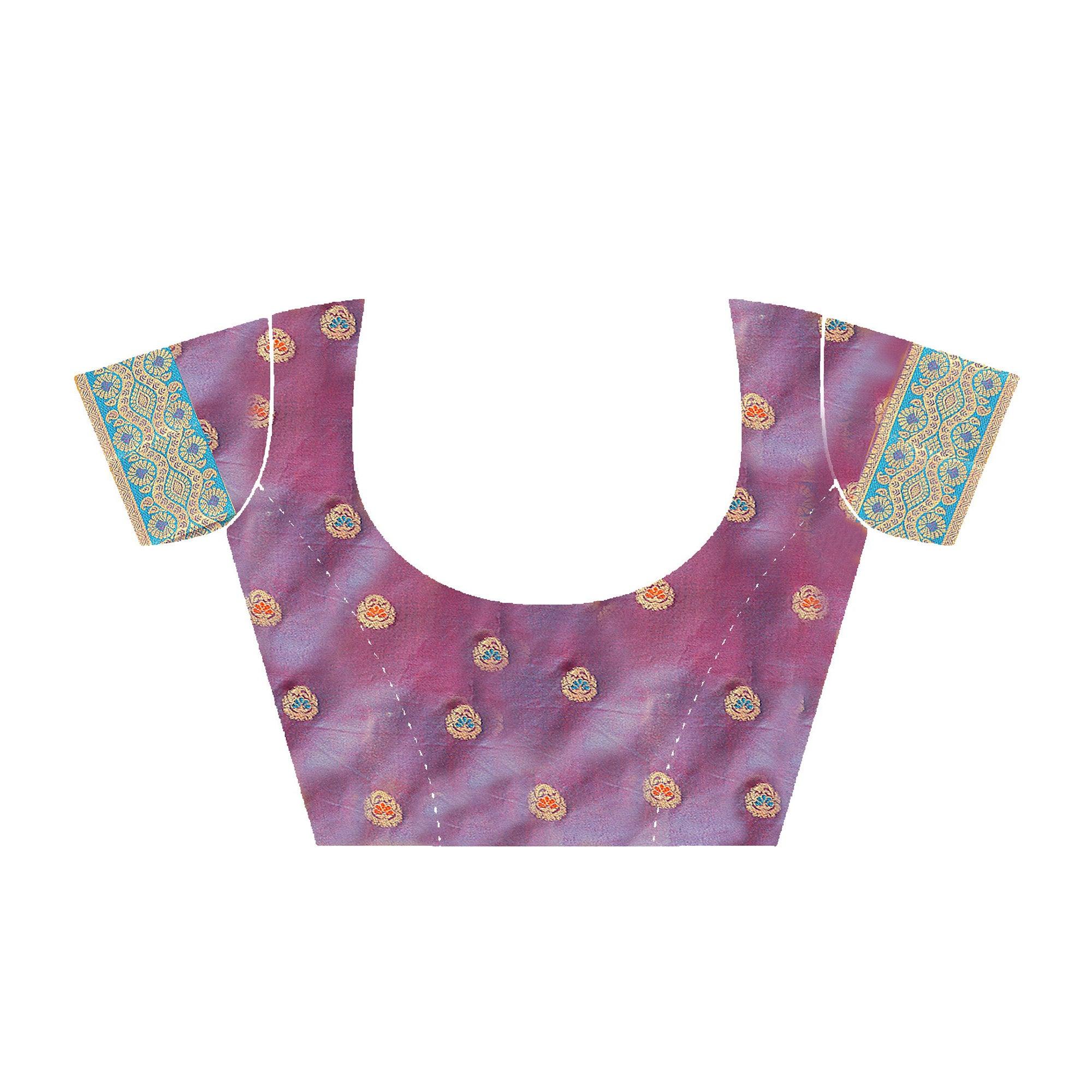 Pink Festive Wear Woven Maithili Silk Saree - Peachmode