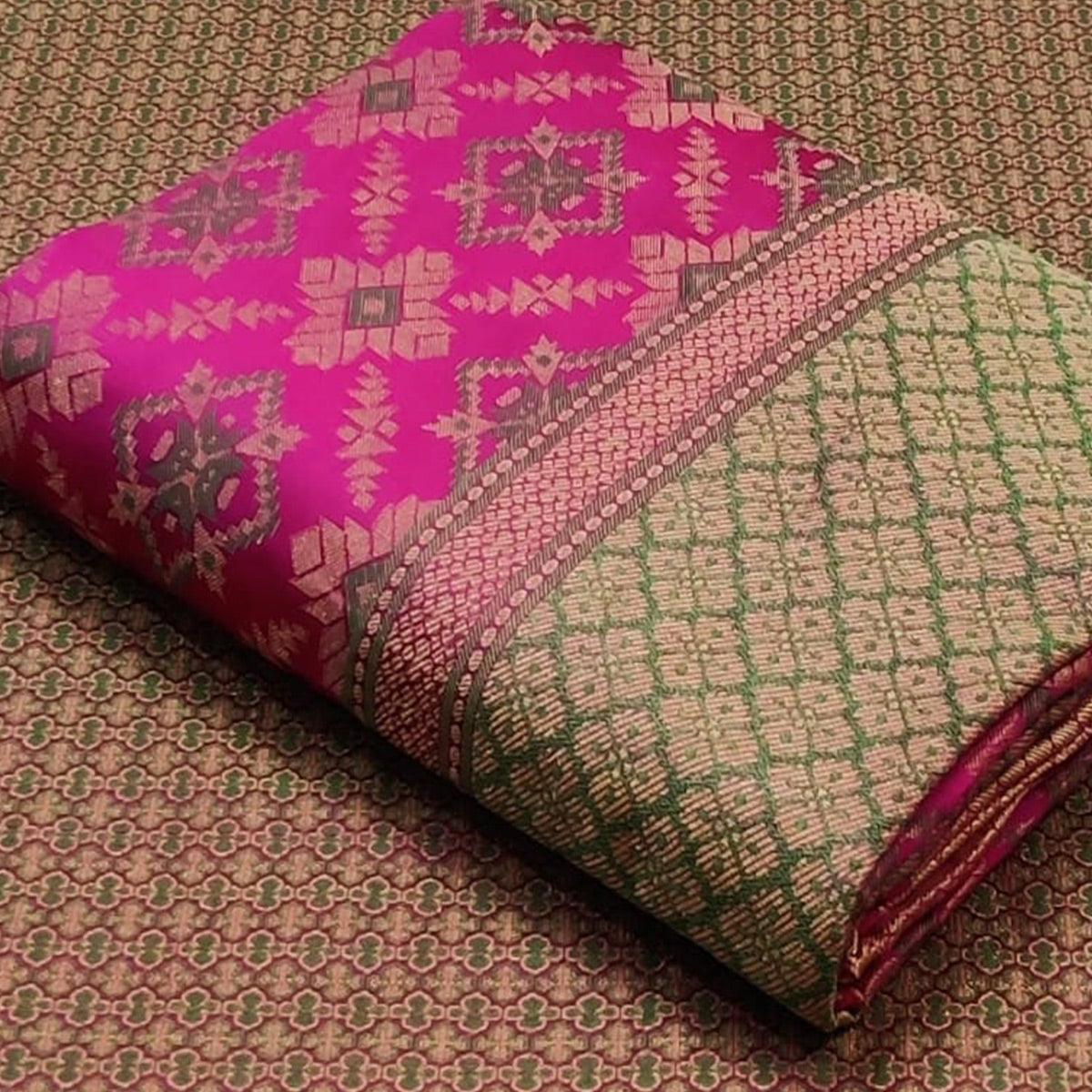 Pink Festive Wear Woven Patola Silk Saree - Peachmode