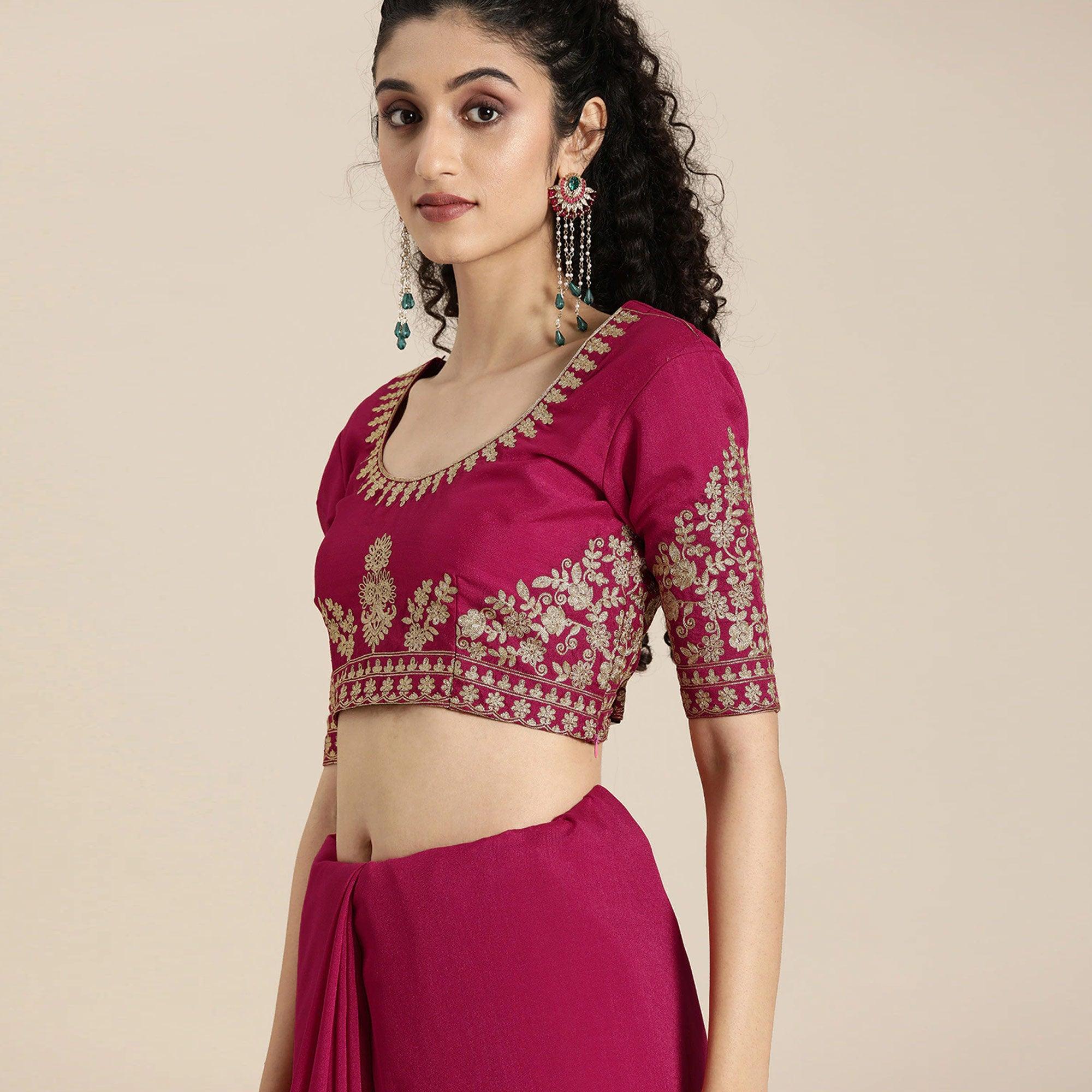 Pink Festive Wear Woven Silk Saree - Peachmode