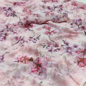 Pink Printed Georgette Saree - Peachmode
