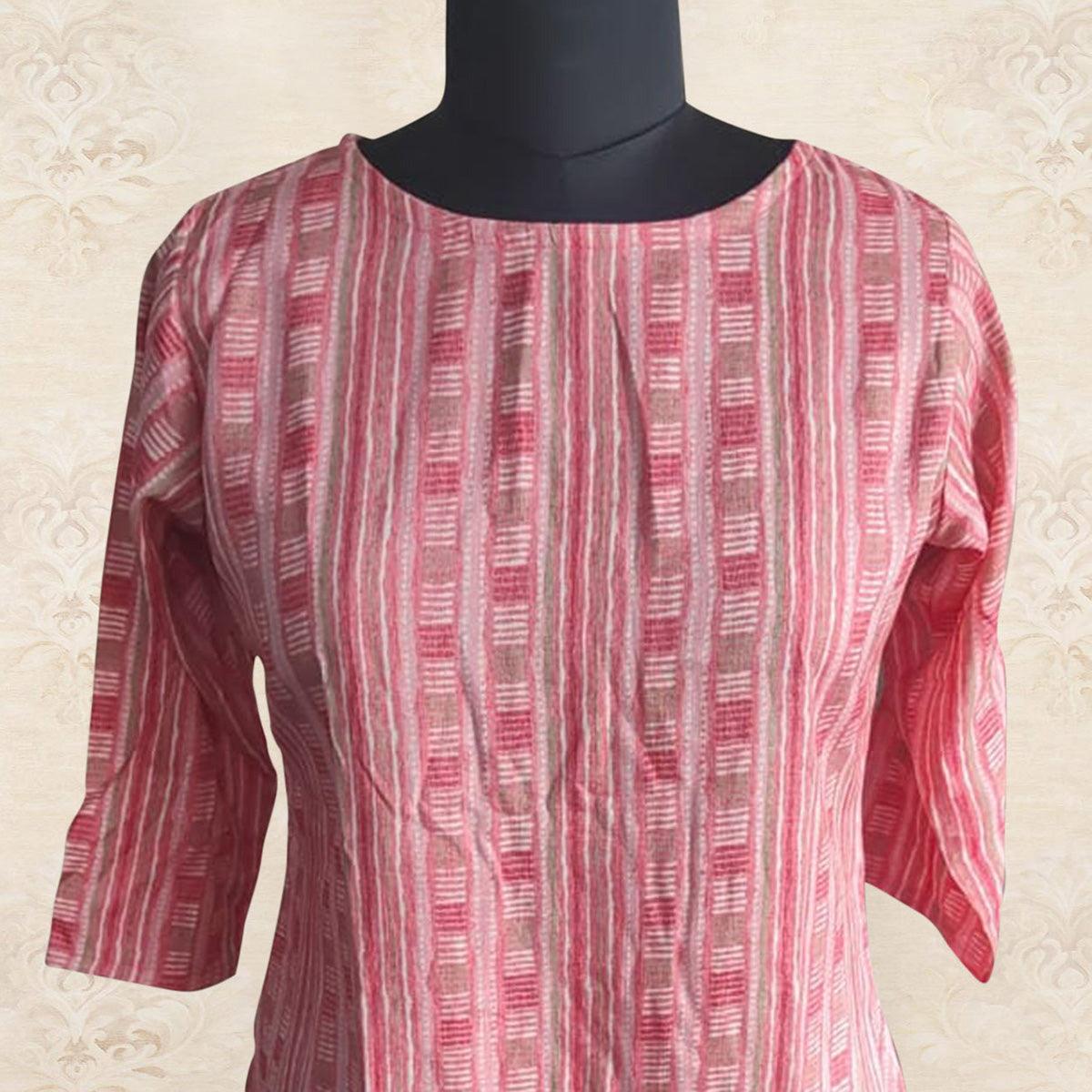 Pink Printed Rayon Top - Peachmode