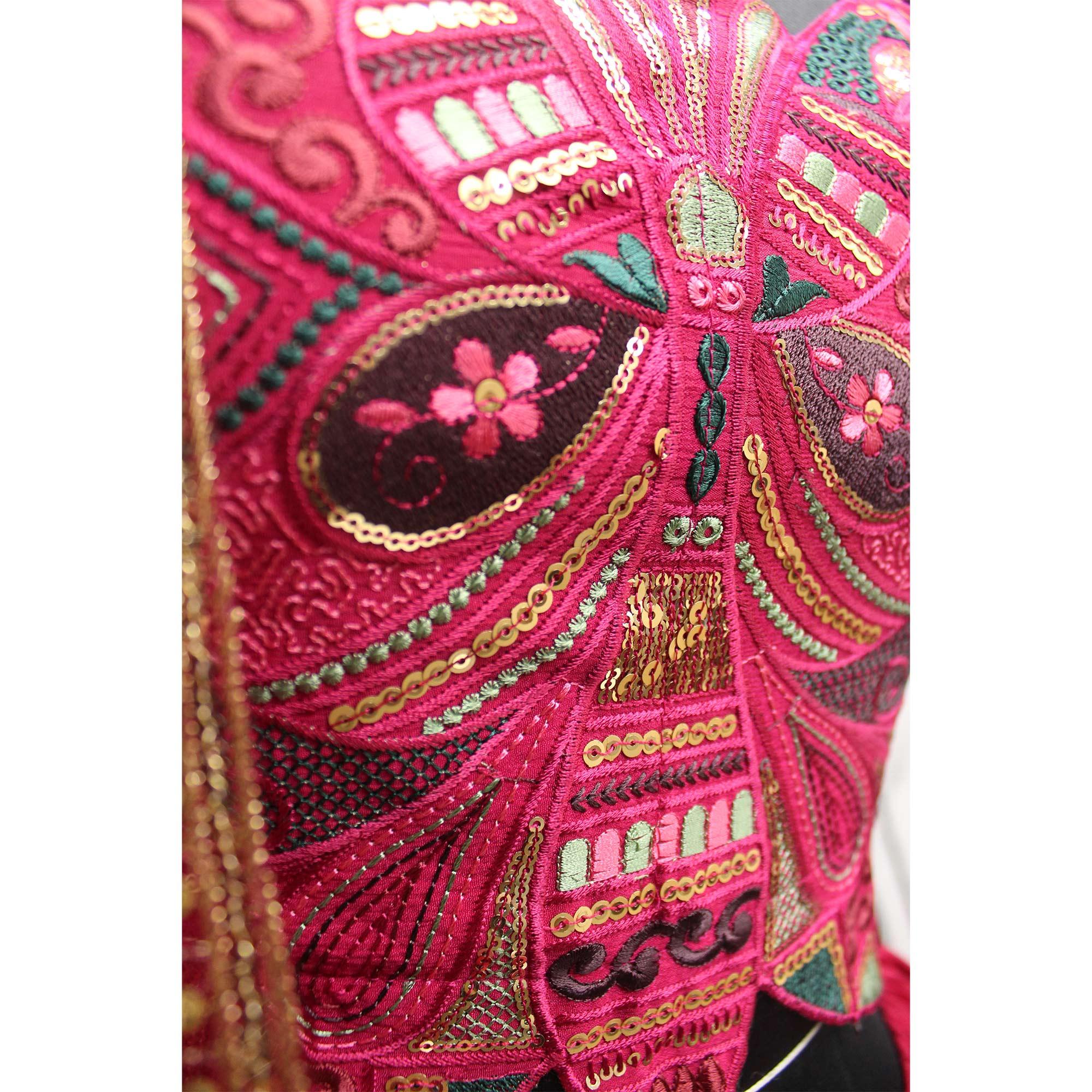 Pink-Purple Sequence Embroidered Art Silk Lehenga Choli - Peachmode