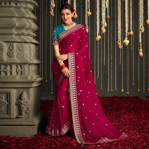 Pink Woven Art Silk Saree With Tassels - Peachmode