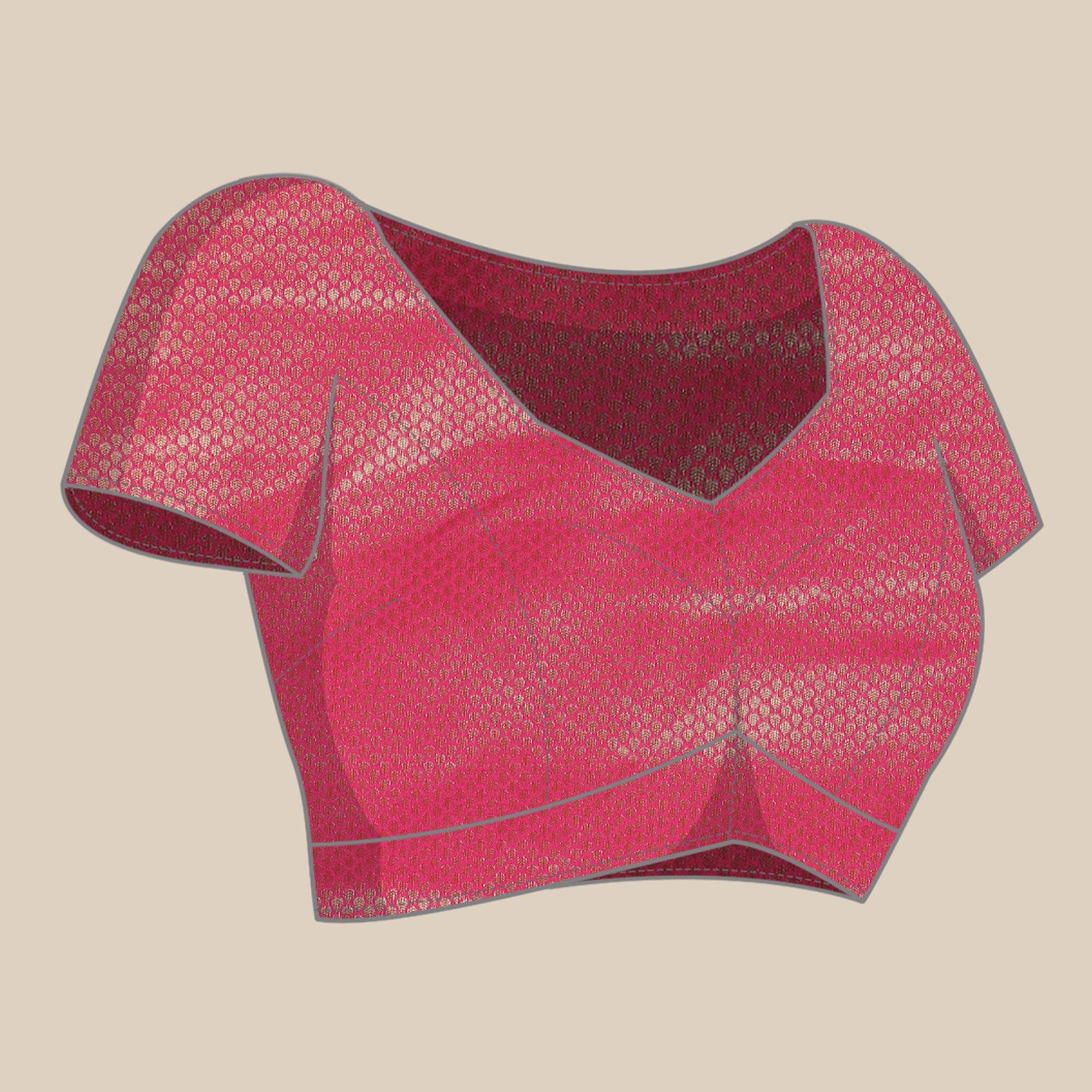 Pink Woven Kanjivaram Silk Saree With Tassels - Peachmode