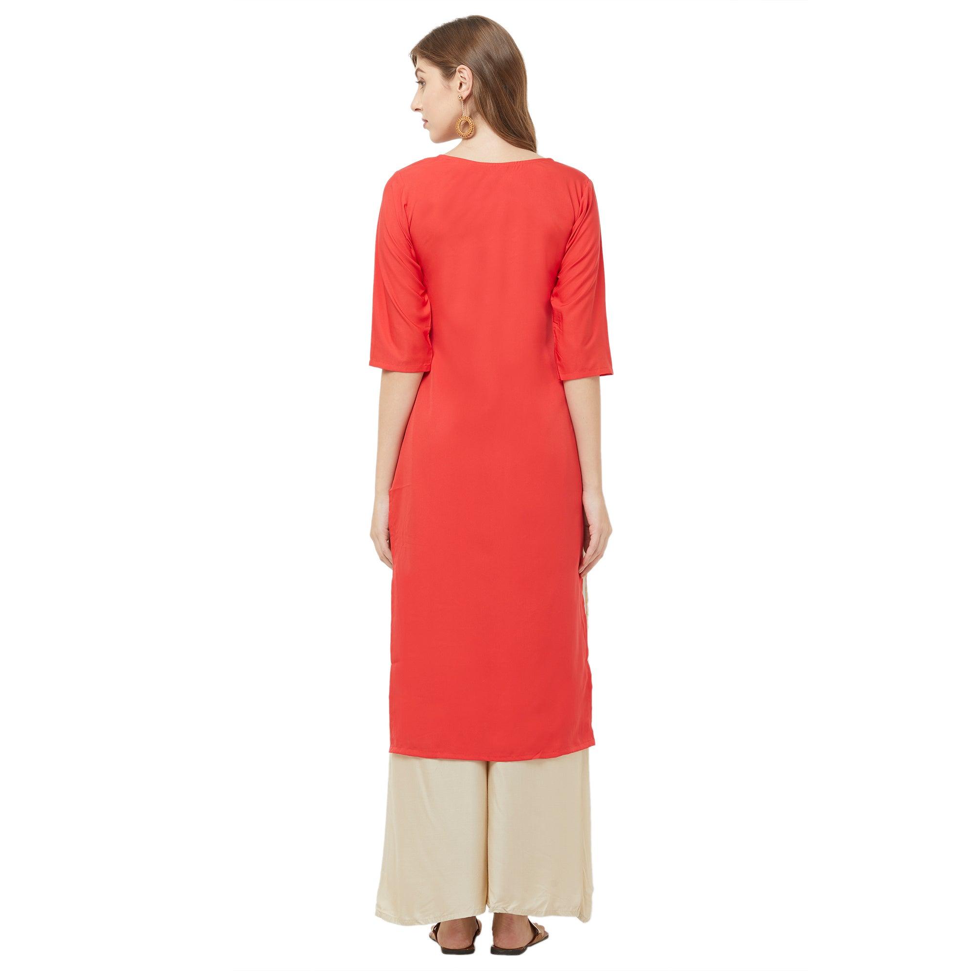 Pleasance White Colored Casual Printed Crepe Kurti - Peachmode