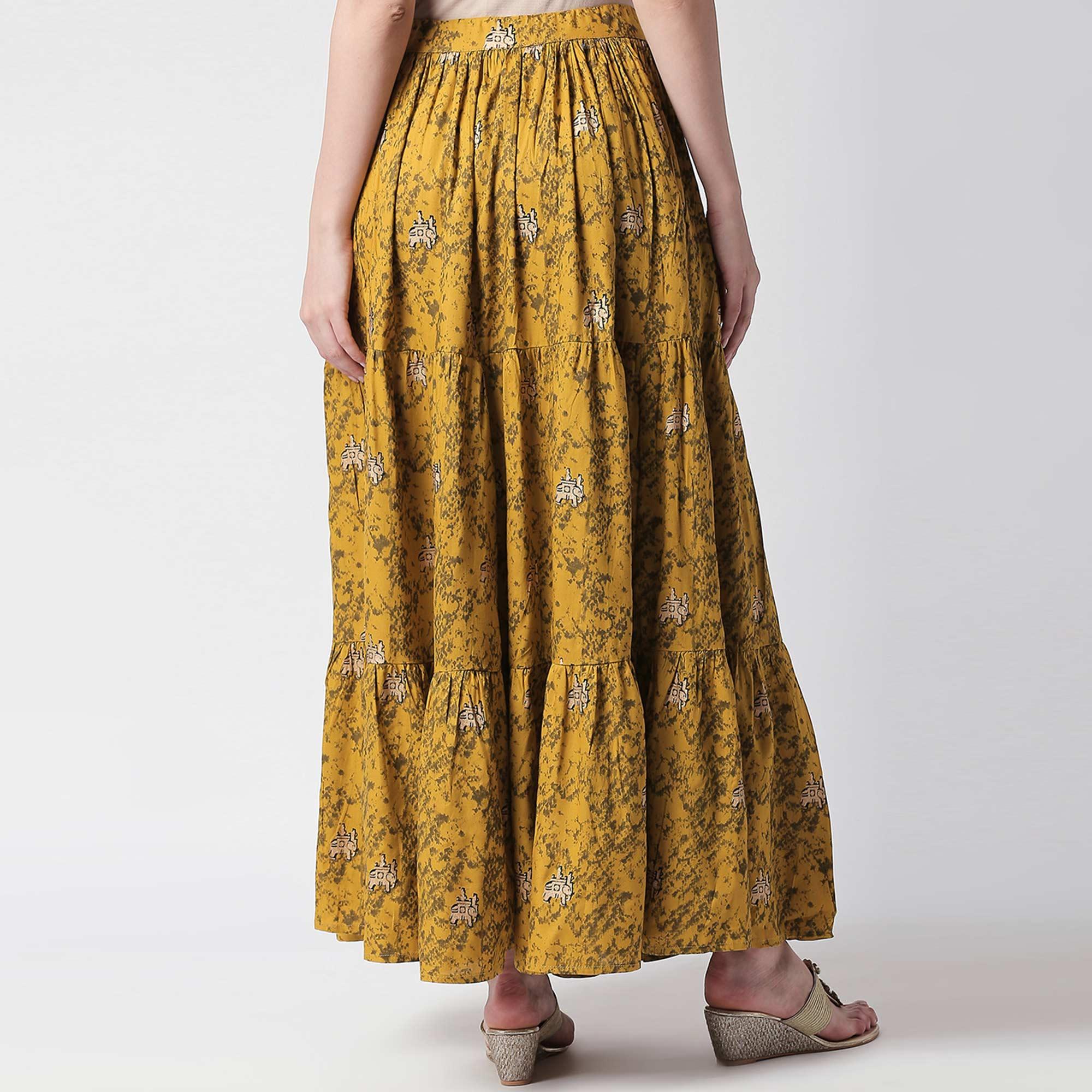 Hand Block Print Cotton Kurta Skirt Set online in USA | Free Shipping ,  Easy Returns - Fledgling Wings | Kurta skirt, Skirt set, Skirt fashion
