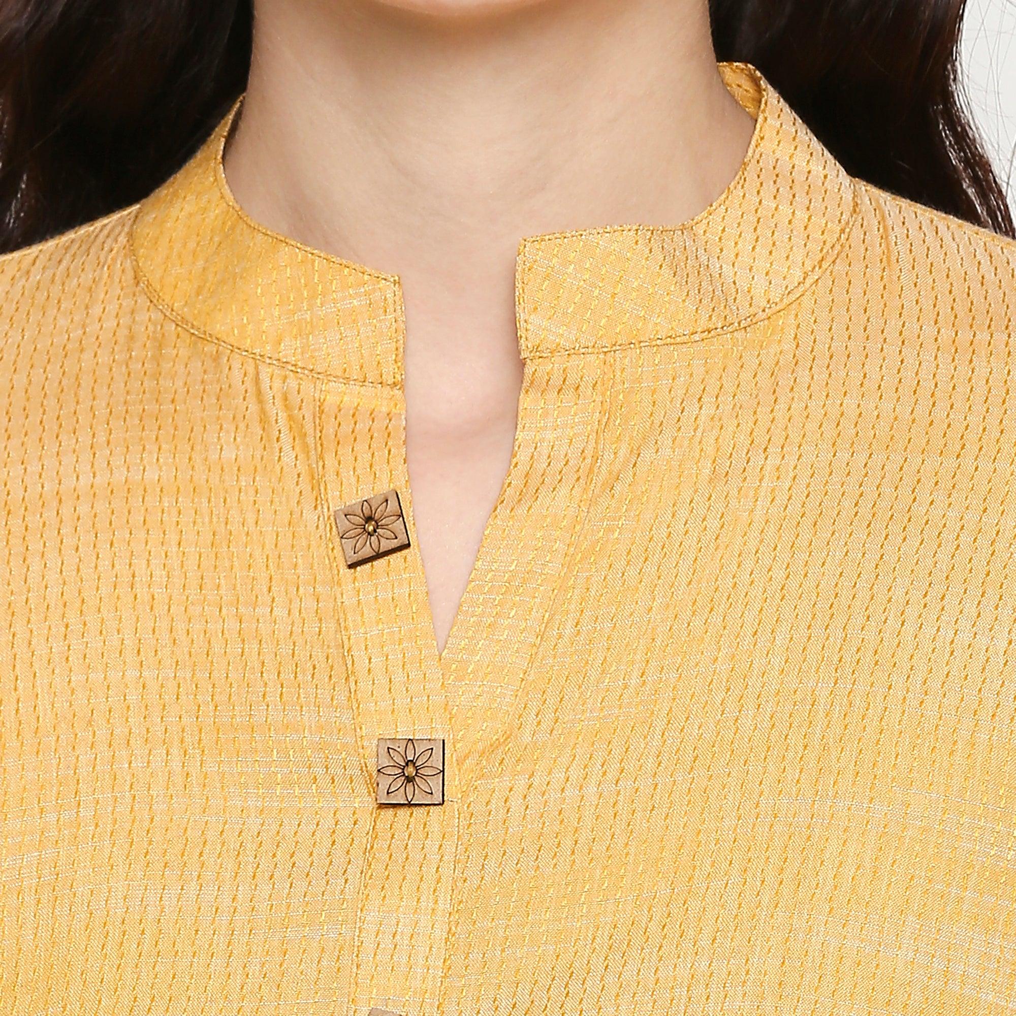 Preferable Yellow Colored Casual Wear Solid Cotton Western Top - Peachmode