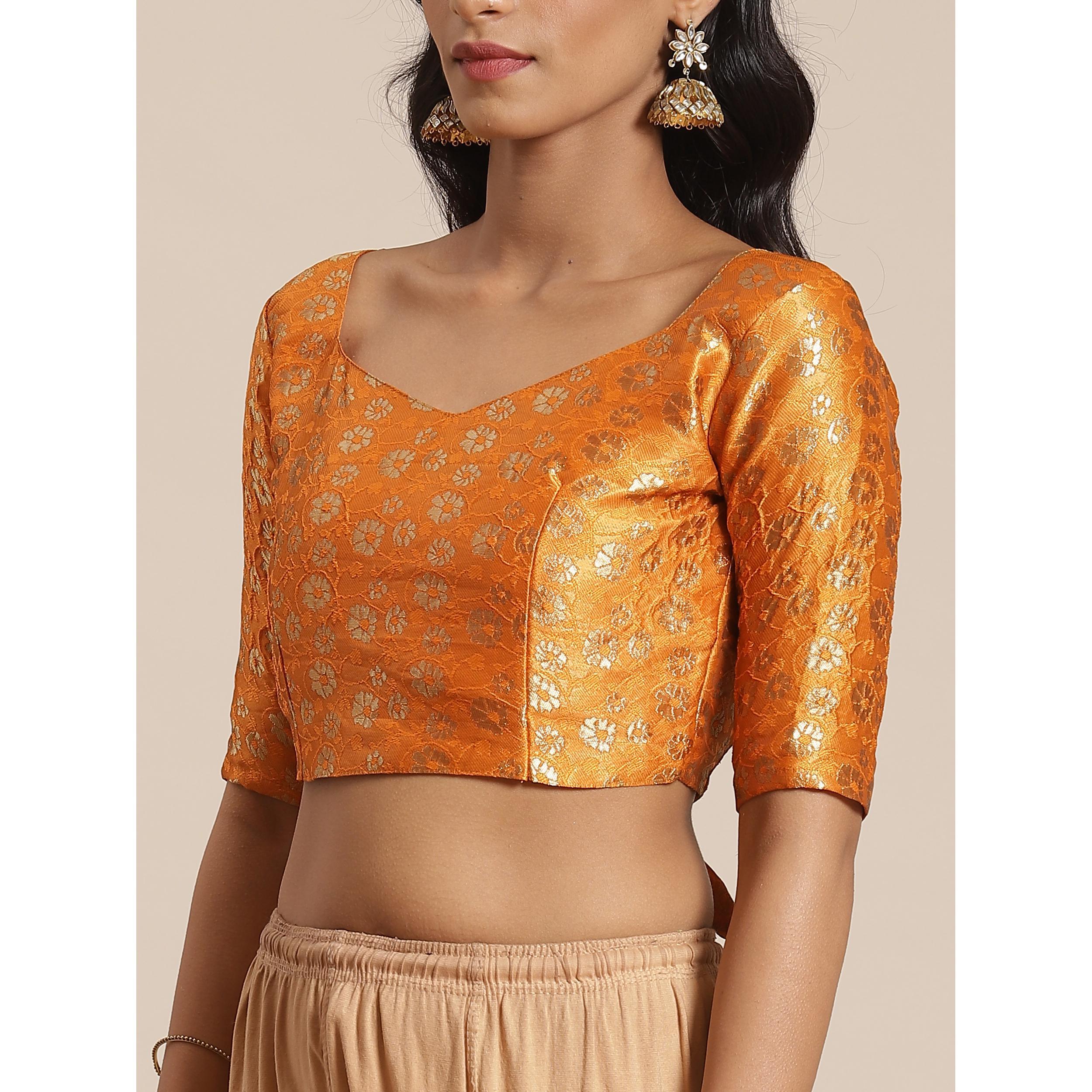 Prominent Blue Colored Festive Woven Silk Blend Saree - Peachmode