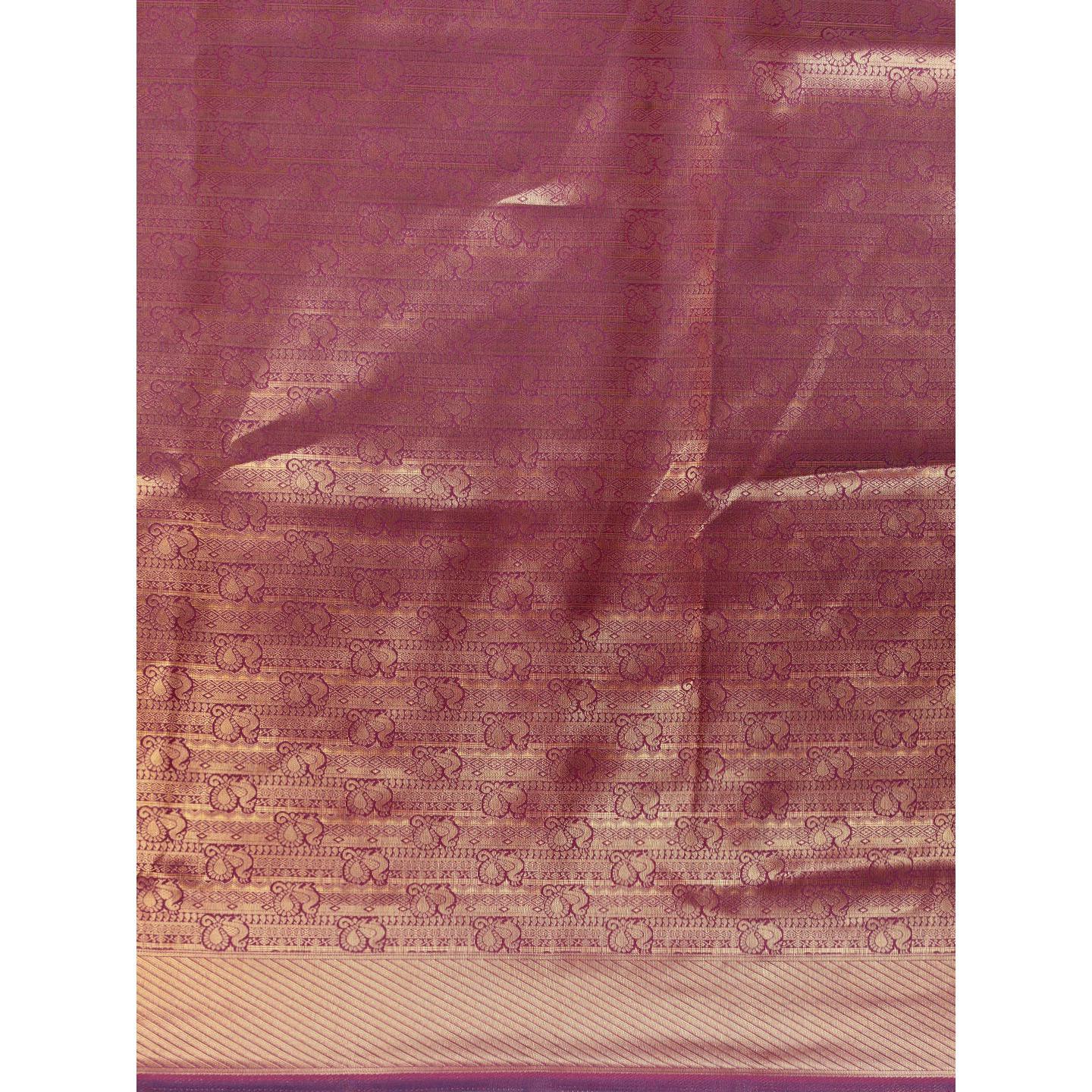 Purple Festive Wear Woven Kanjivaram Silk Saree - Peachmode