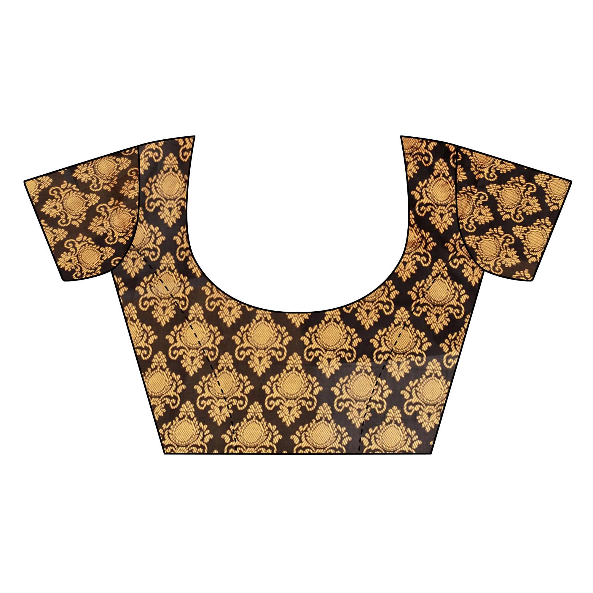 Radiant Black Colored Festive Wear Art Silk Saree - Peachmode