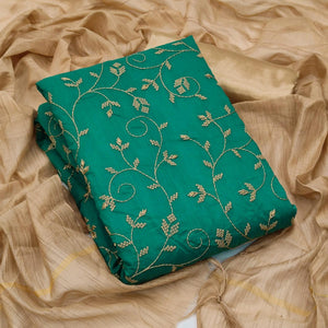 Rama Casual Wear Embroidered Chanderi Dress Material - Peachmode