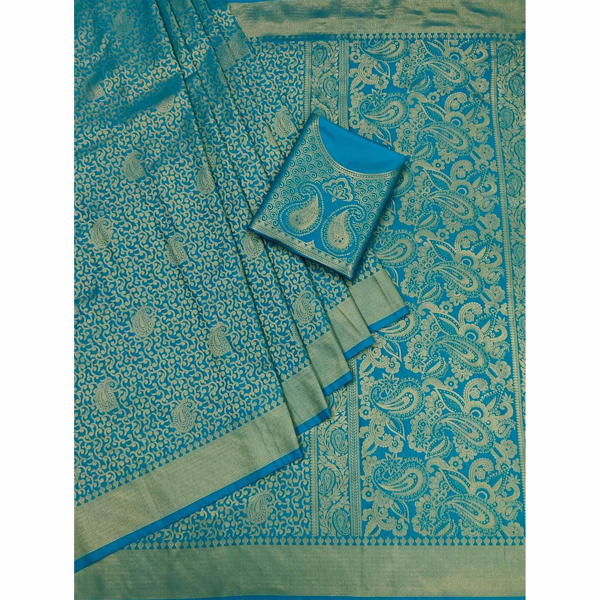 Rama Woven Jacquard Saree - Peachmode