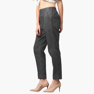 Ravishing Gray Colored Casual Wear Cotton Pant - Peachmode