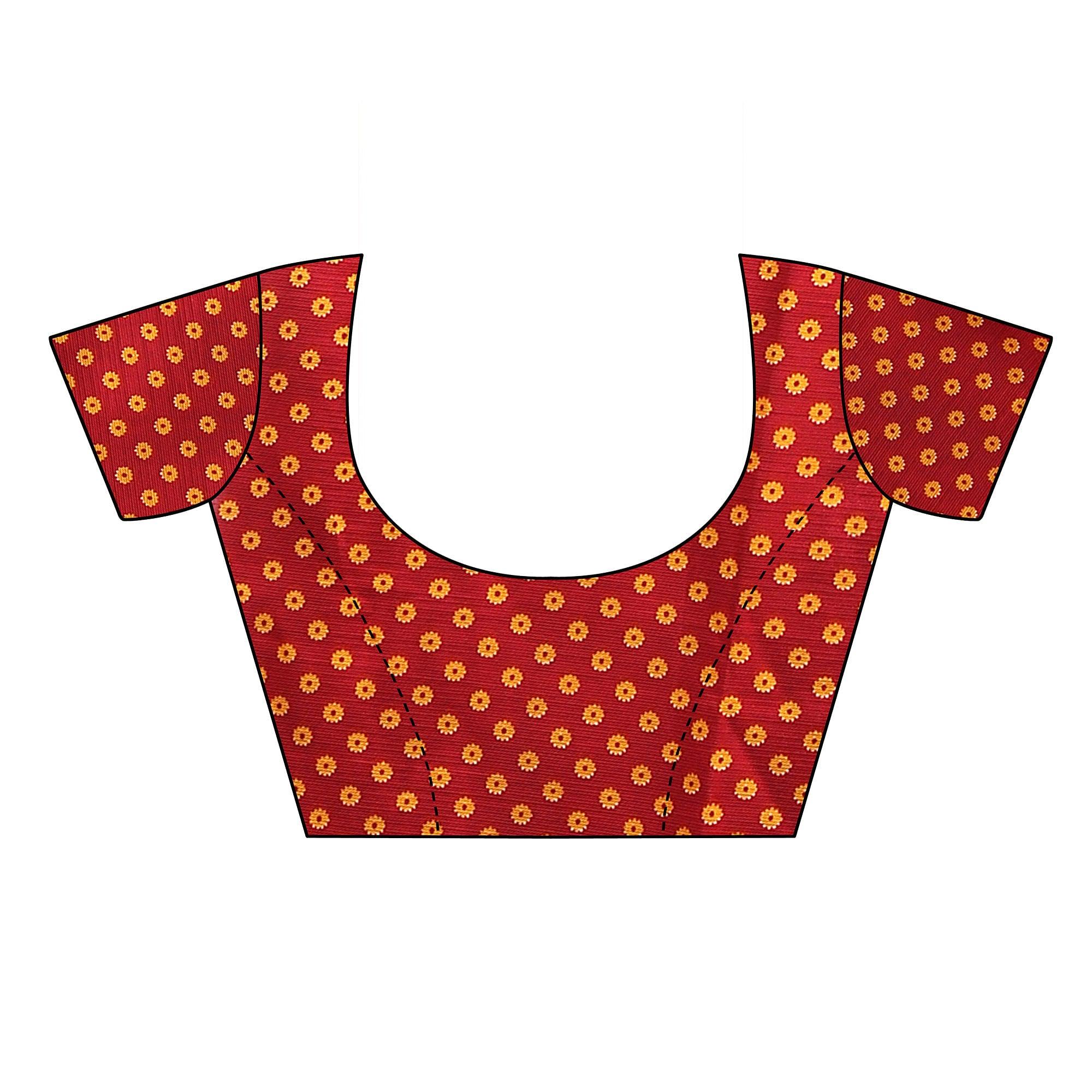 Red Casual Wear Printed Art Silk Saree - Peachmode