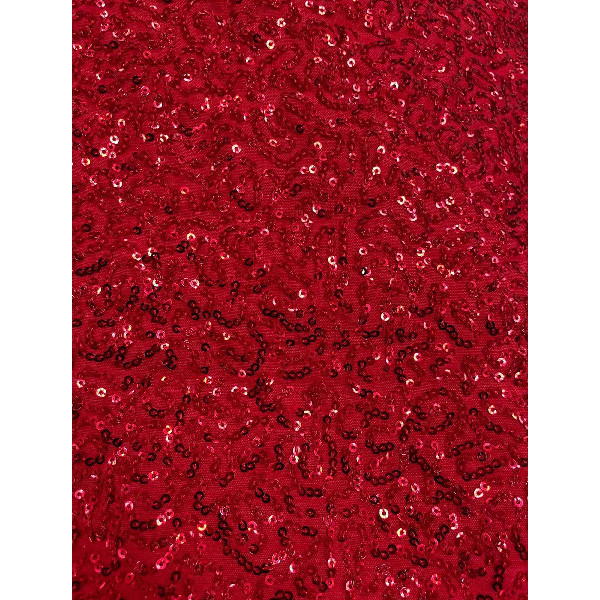 Red Festive Wear Embellished Georgette Saree - Peachmode