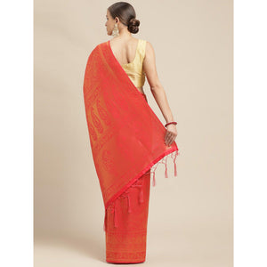 Red Festive Wear Weaving Kanjivaram Silk Saree - Peachmode