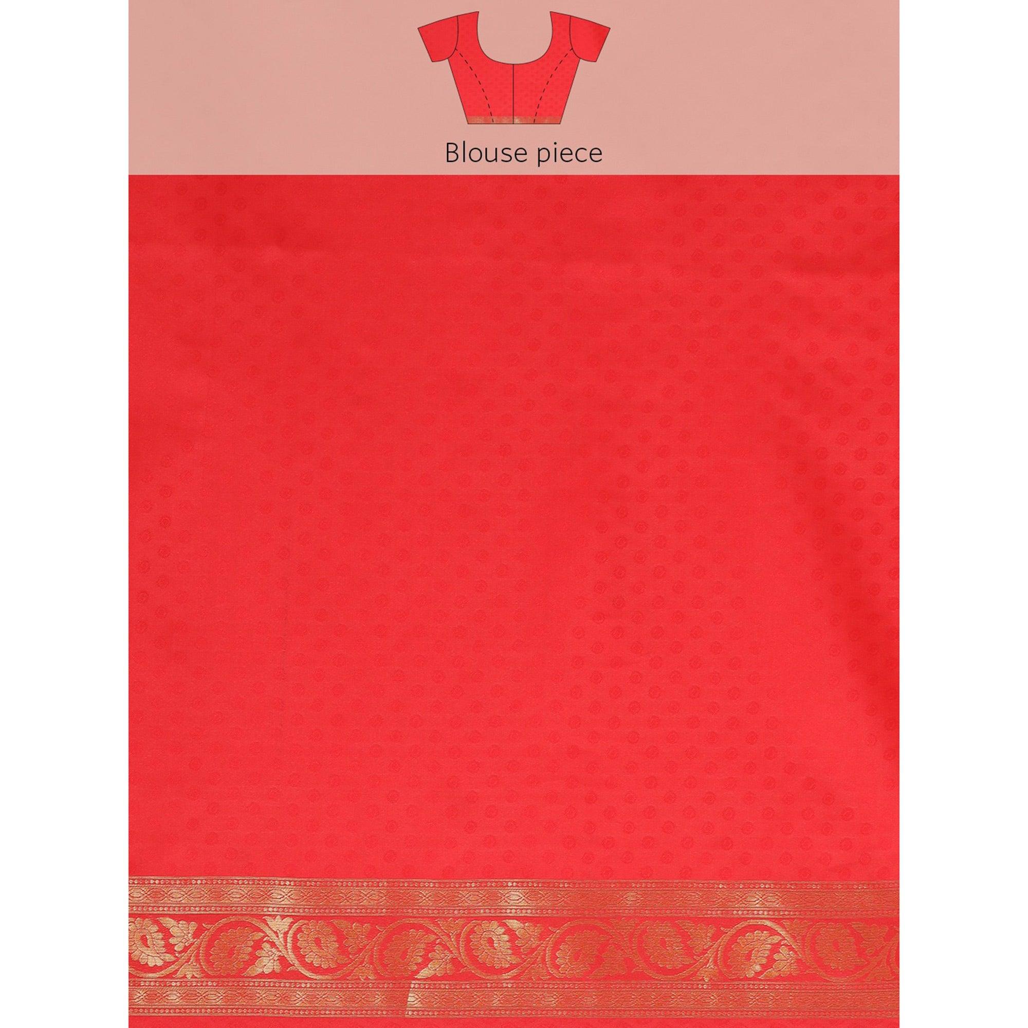 Red Festive Wear Weaving Kanjivaram Silk Saree - Peachmode