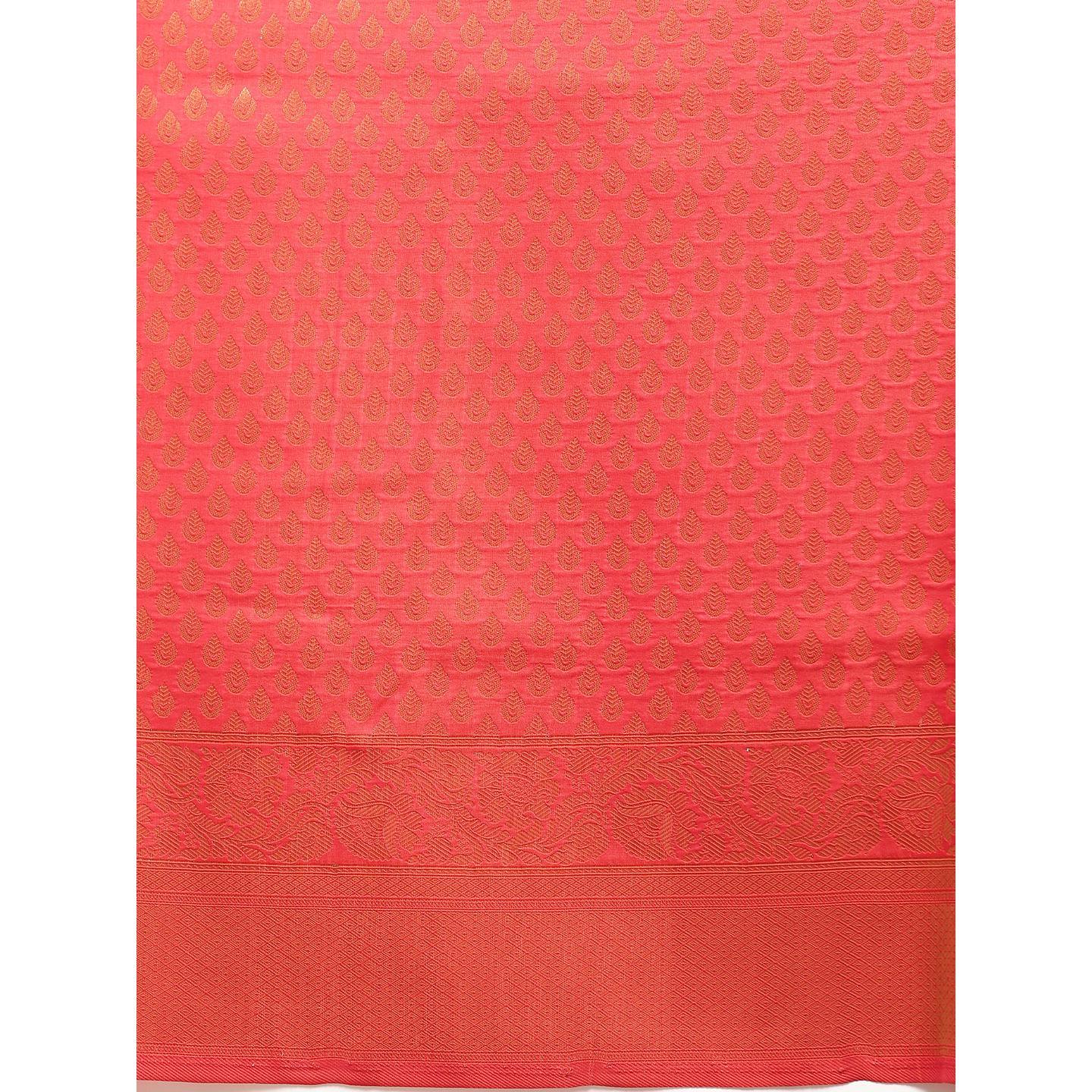 Red Festive Wear Woven Kanjivaram Silk Saree - Peachmode