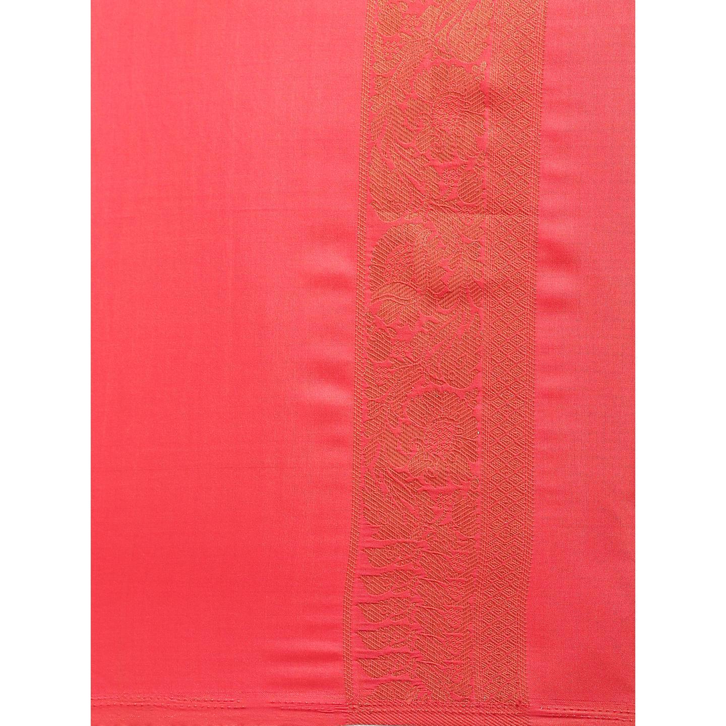 Red Festive Wear Woven Kanjivaram Silk Saree - Peachmode