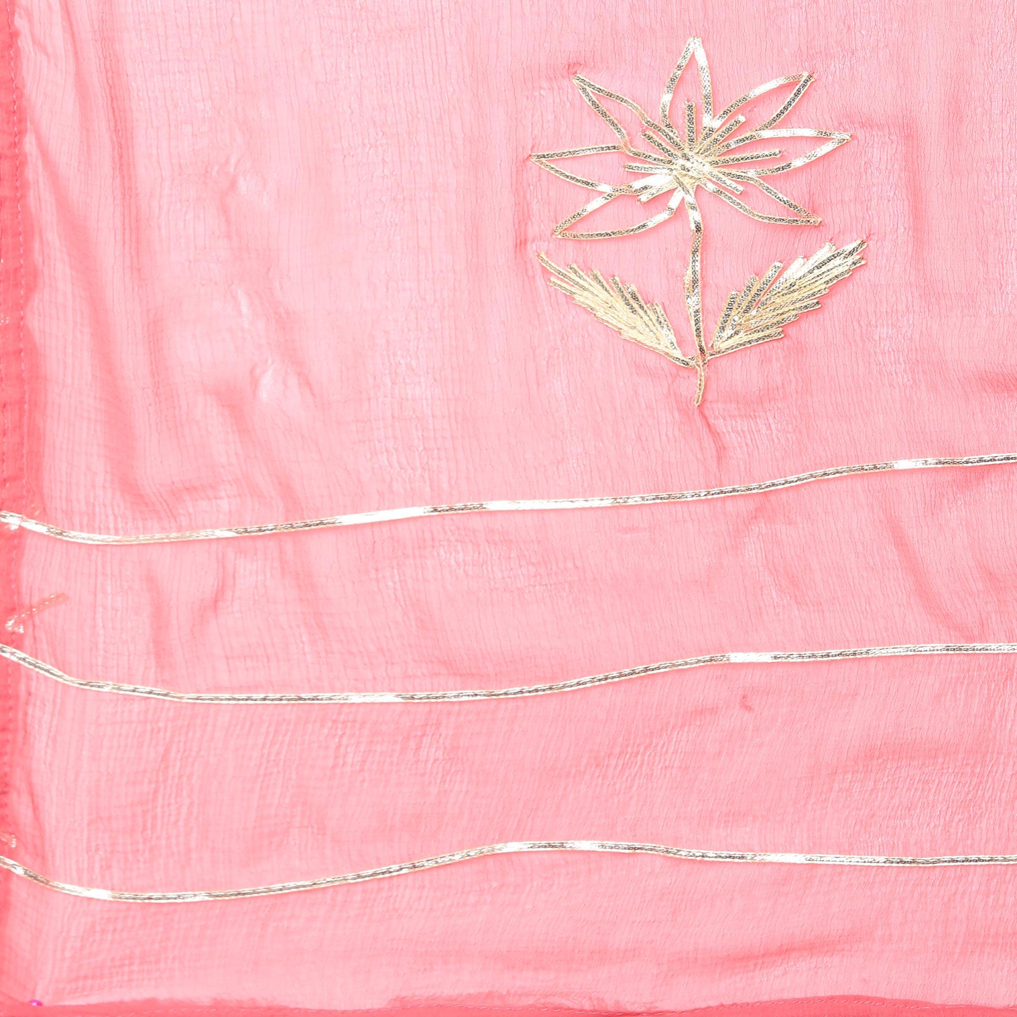 Red Patywear Floral Embroidered Cotton Silk Kurti Pant Set With Dupatta - Peachmode