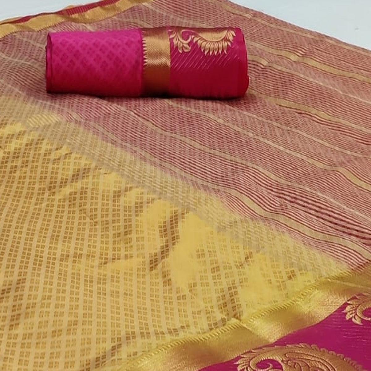 Refreshing Beige Coloured Festive Wear Woven Art Silk Saree - Peachmode