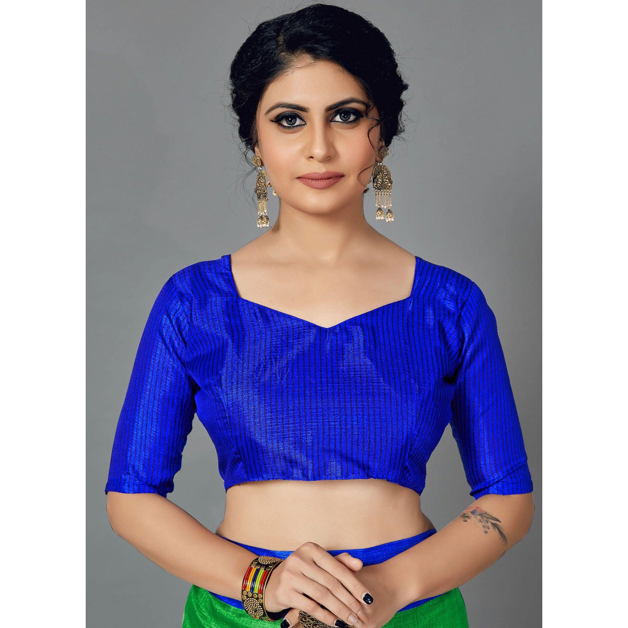 Sareemall Green Casual Art Silk Printed Saree With Unstitched Blouse - Peachmode