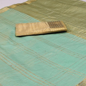 Sea Green Woven-Sequins Work Chanderi Saree - Peachmode