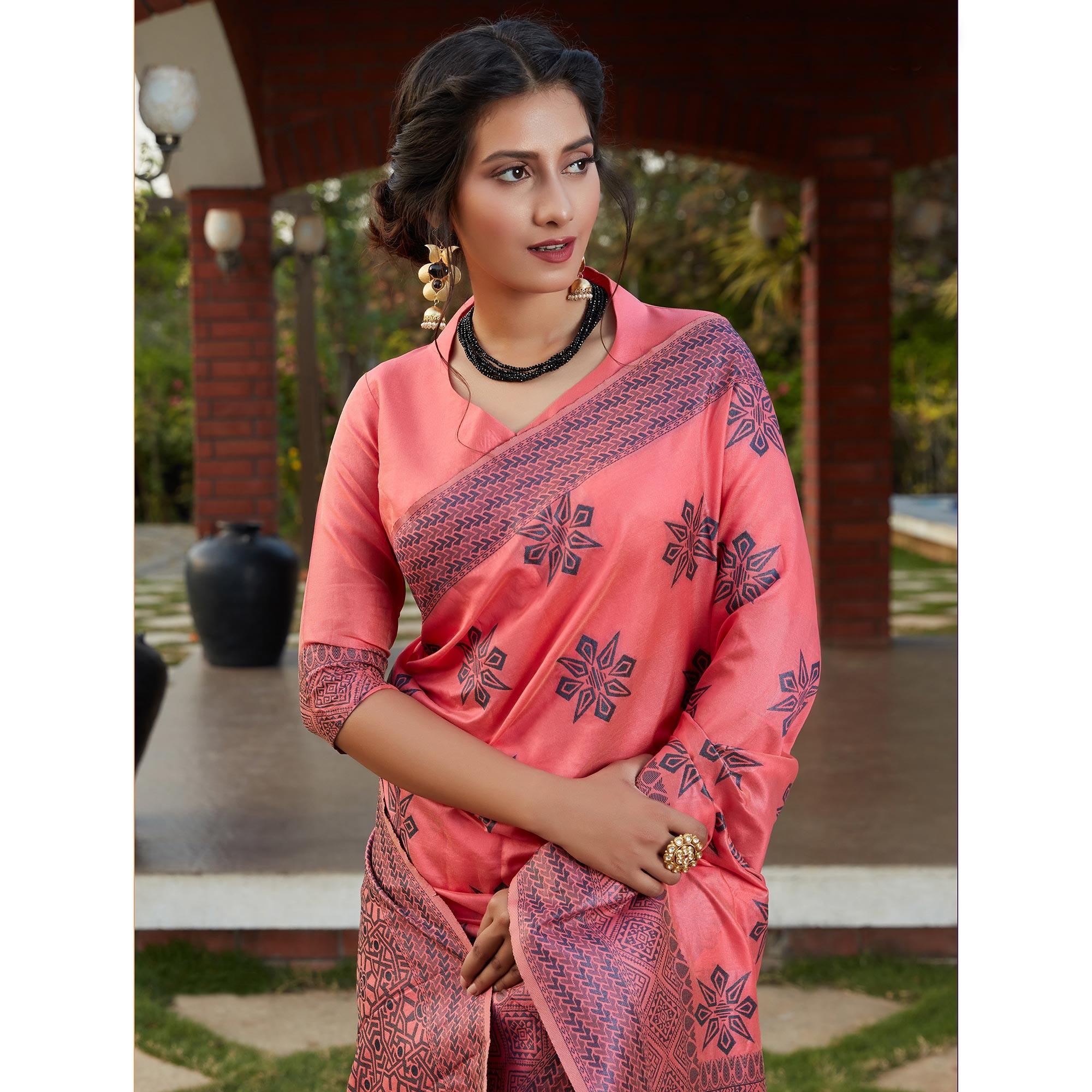 Sensational Dark Pink Colored Festive Wear Woven Banarasi Silk Saree - Peachmode