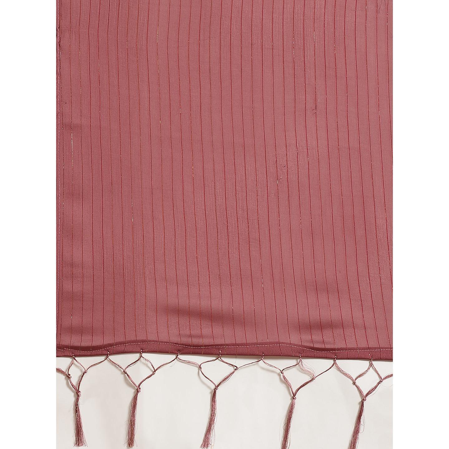 Sensational Magenta Colored Casual Wear Printed Poly Georgette Saree - Peachmode