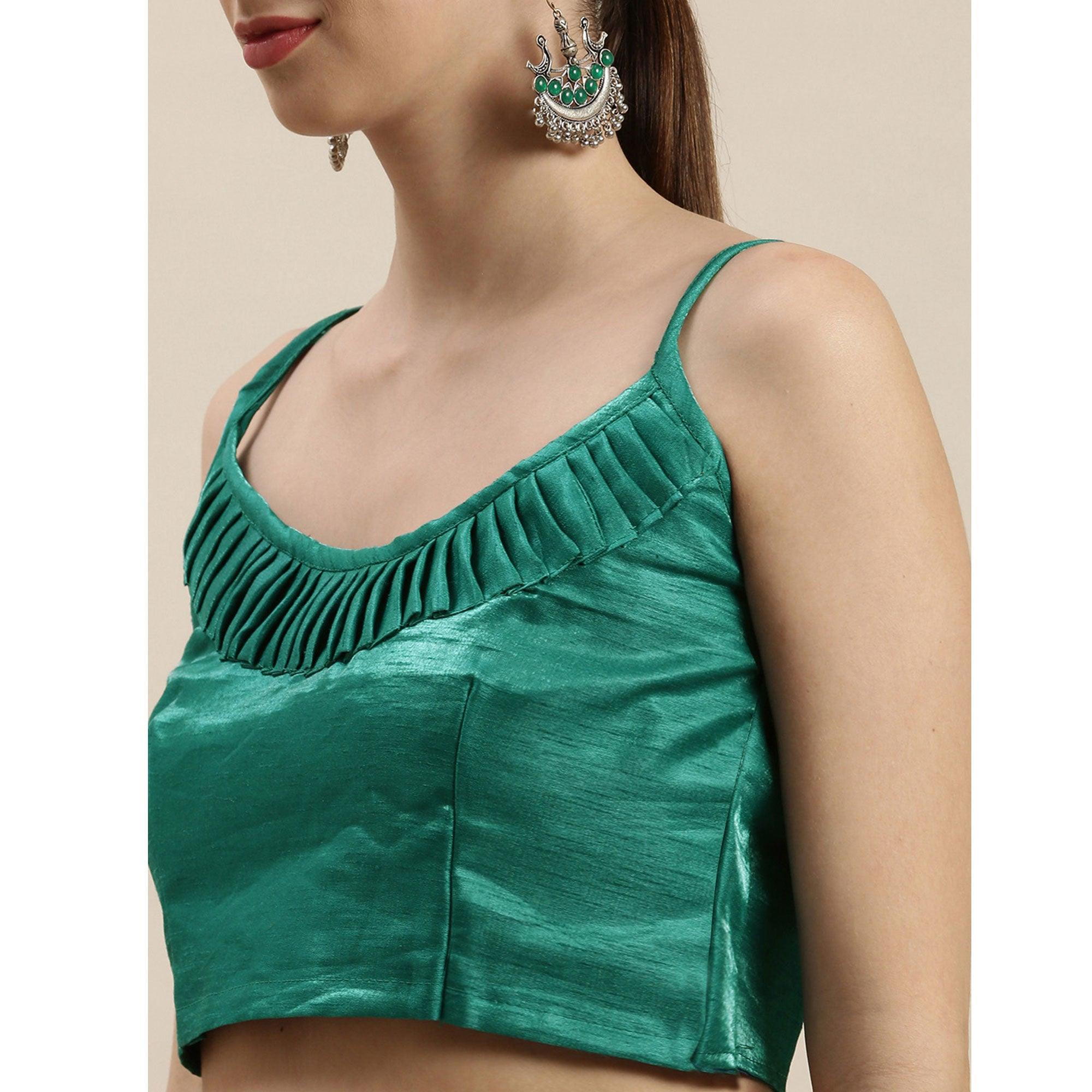 Sky Blue Partywear Printed Organza Saree - Peachmode