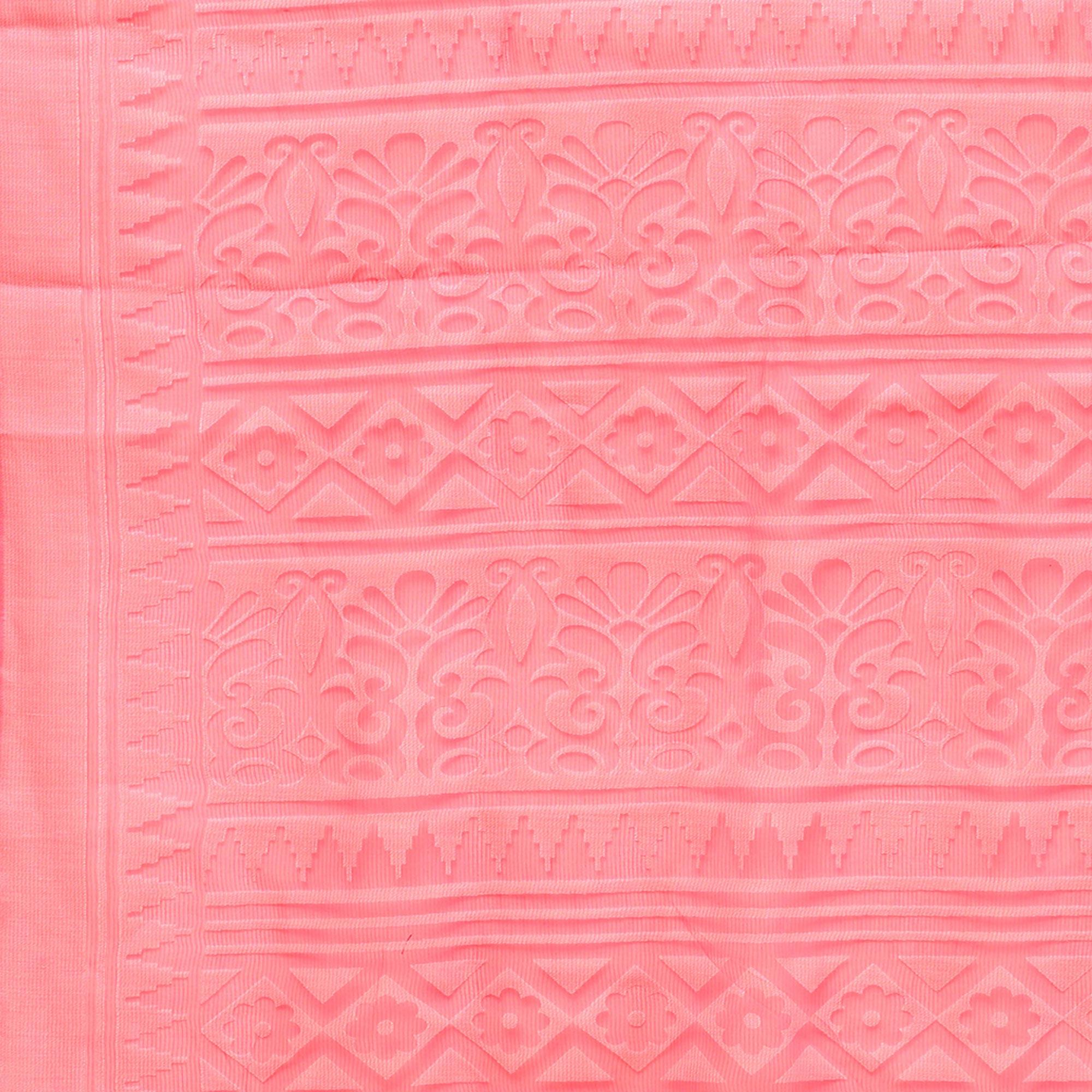 Sophisticated Pink Colored Party Wear Geometric Brasso Saree - Peachmode